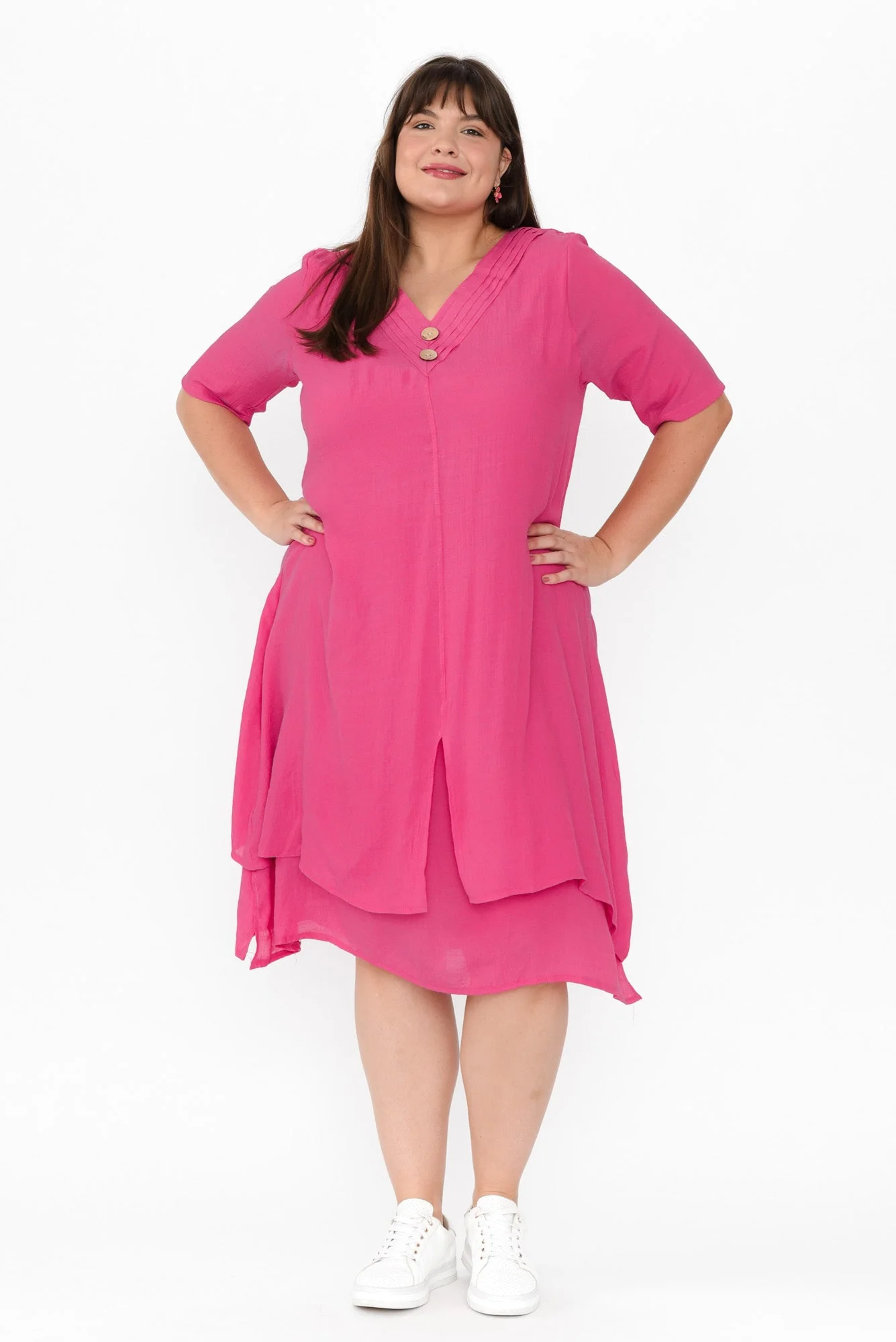 Nala Hot Pink Layers Dress - Image 11