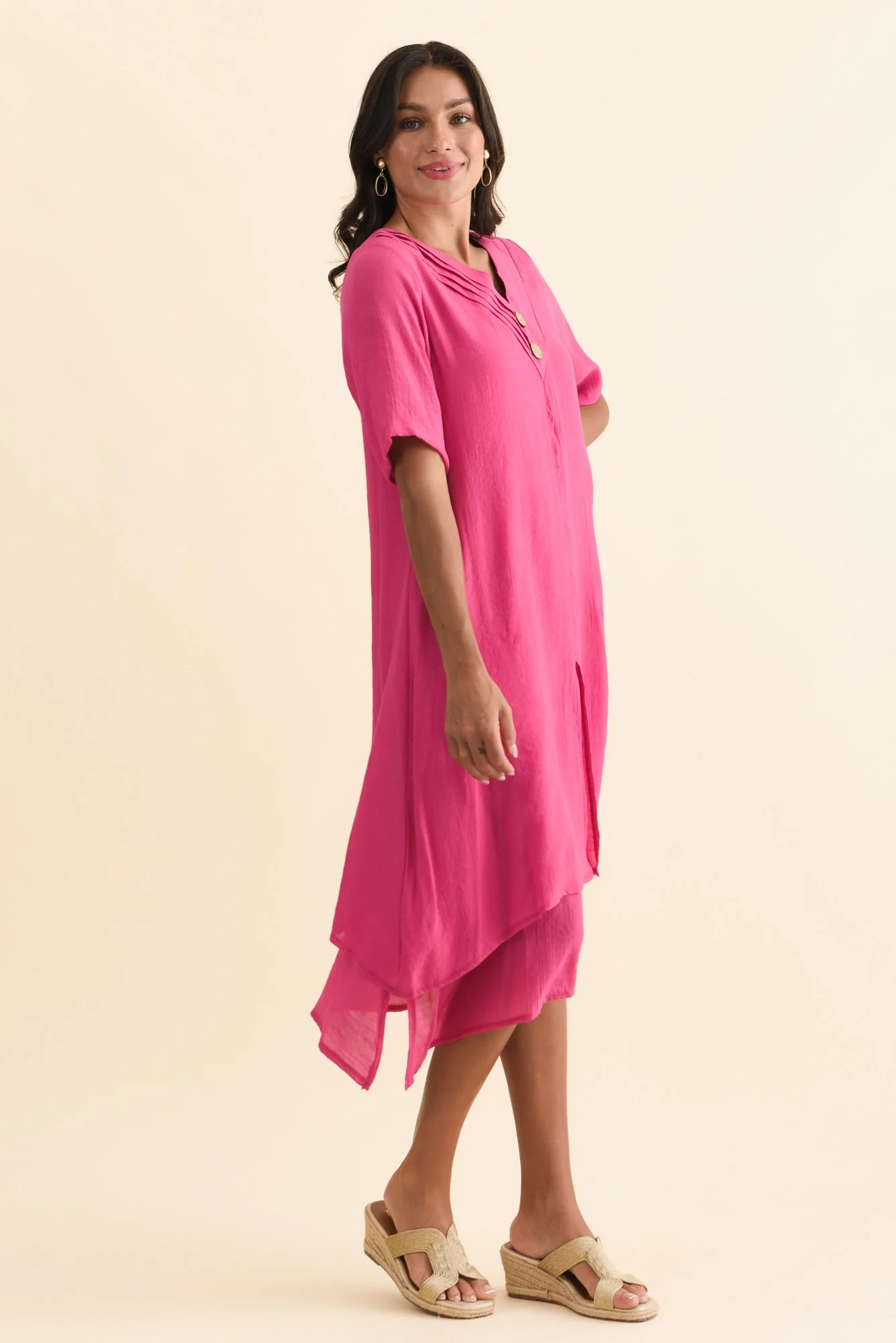 Nala Hot Pink Layers Dress - Image 4
