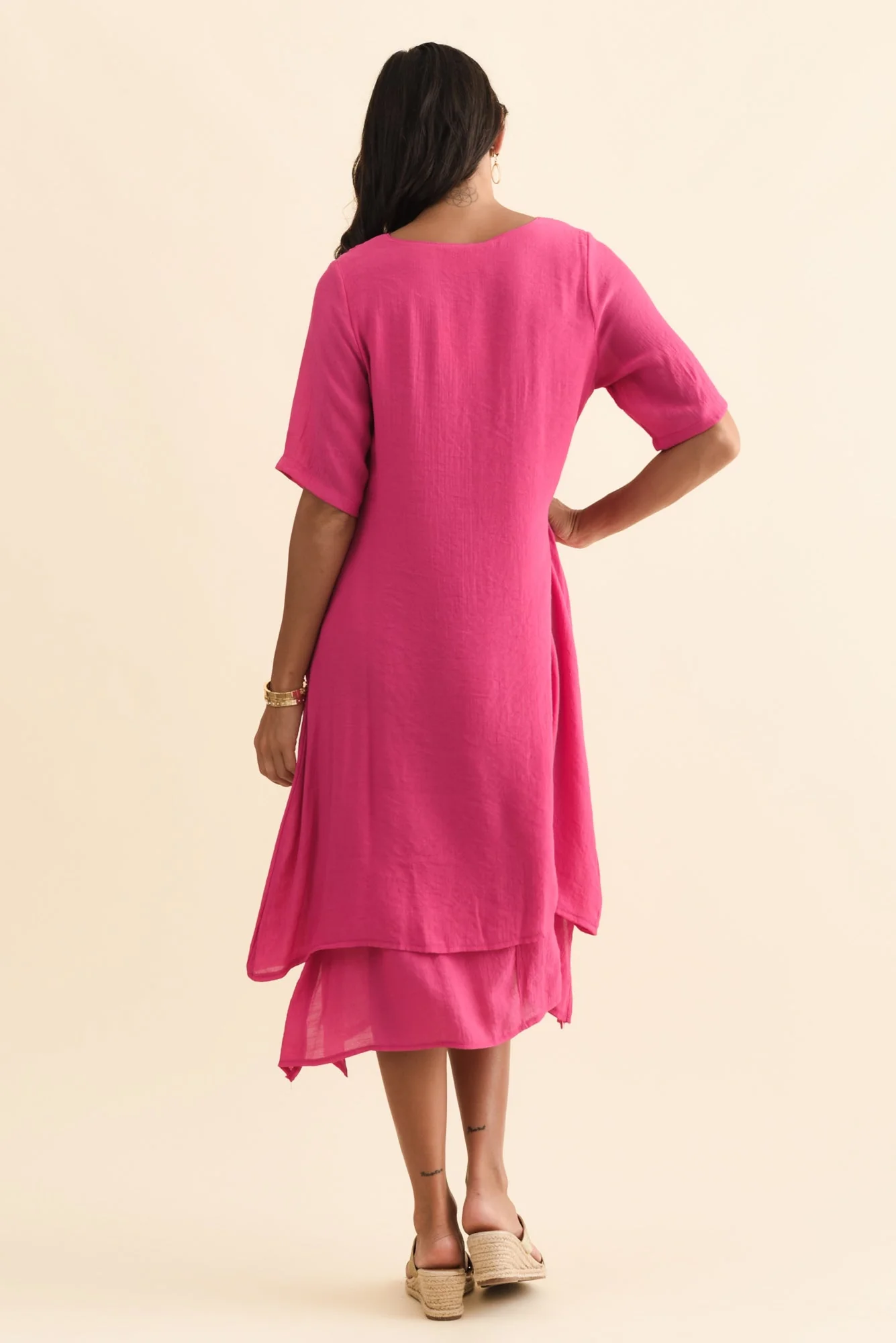 Nala Hot Pink Layers Dress - Image 5