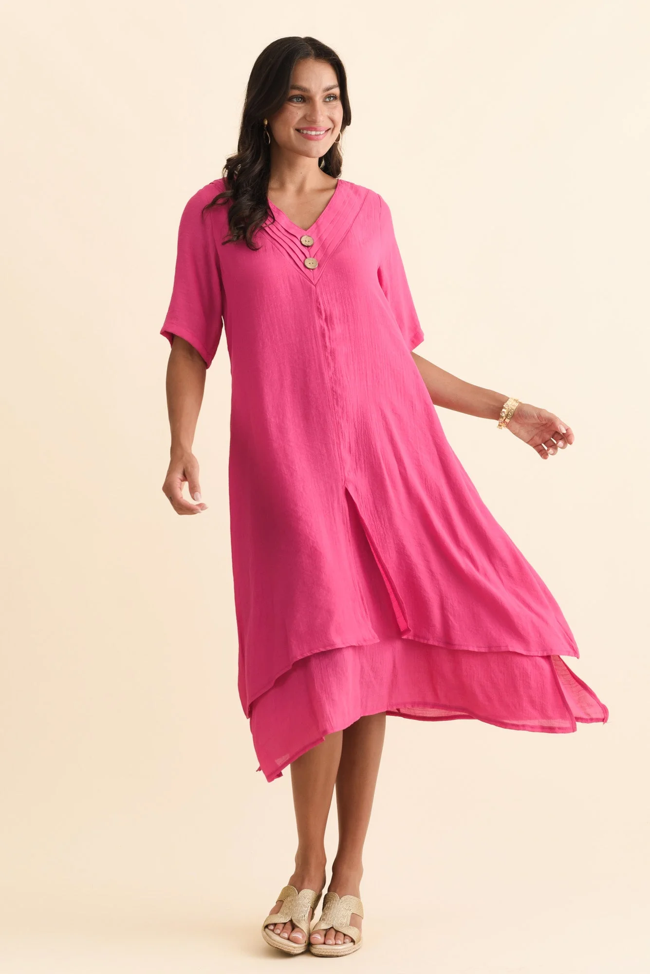 Nala Hot Pink Layers Dress - Image 7
