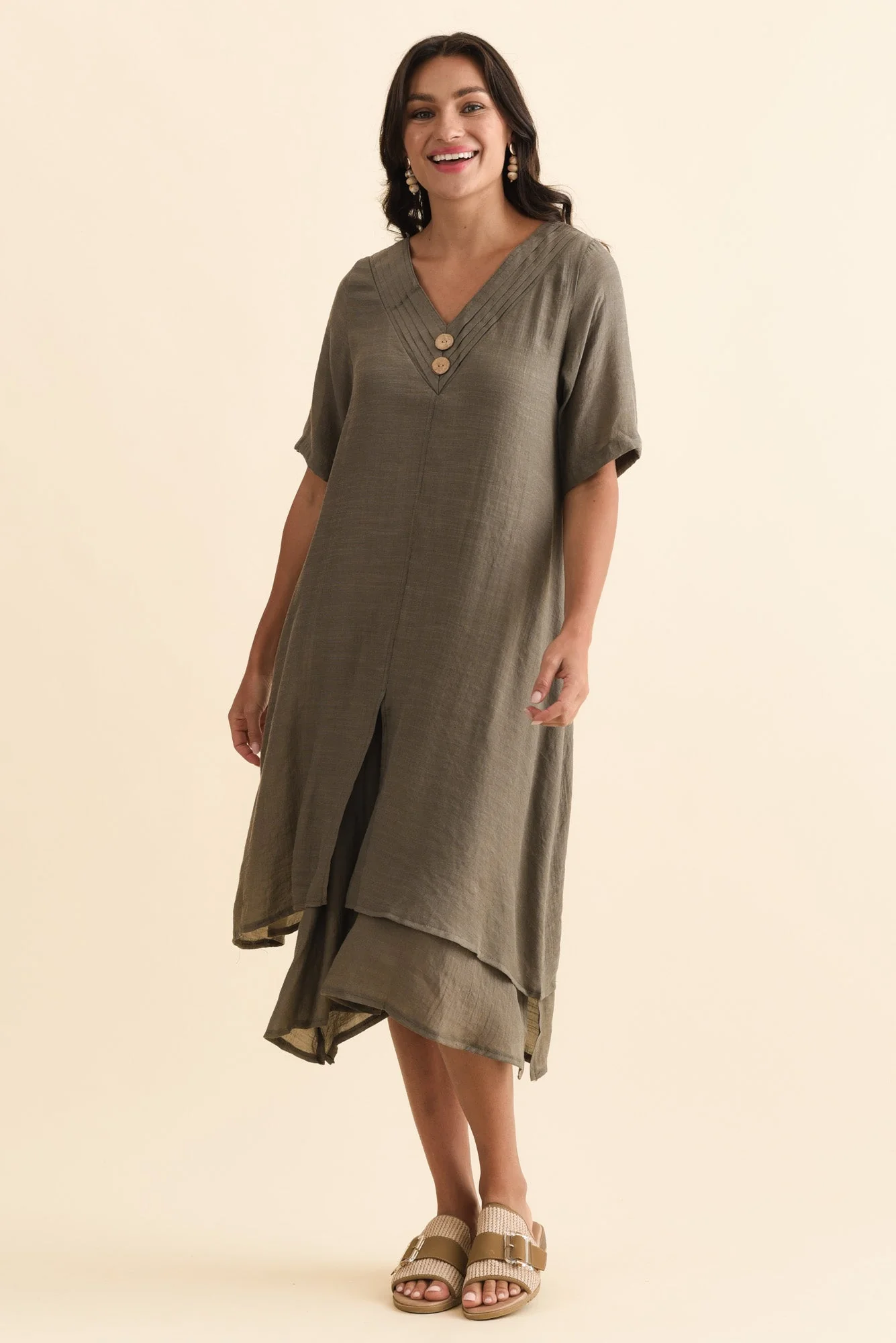 Nala Khaki Layers Dress - Image 8