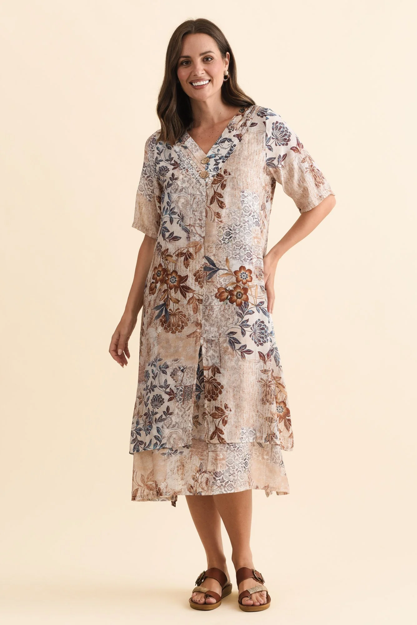 Nala Mocha Garden Layers Dress - Image 2