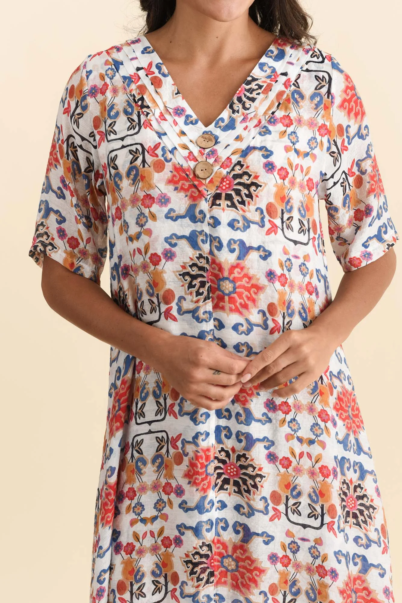 Nala Orange Floral Layers Dress - Image 5