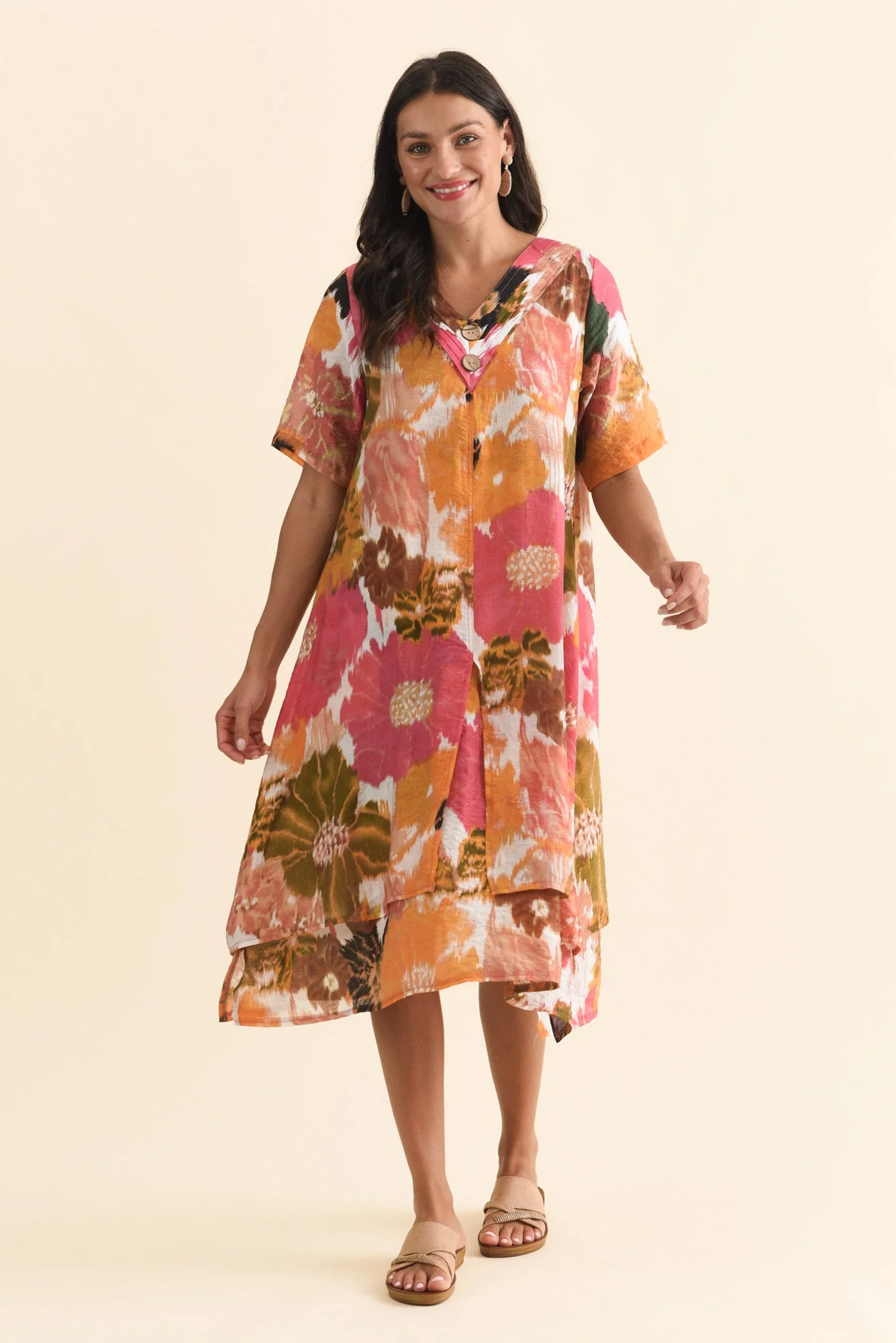 Nala Pink Flower Layers Dress - Image 7
