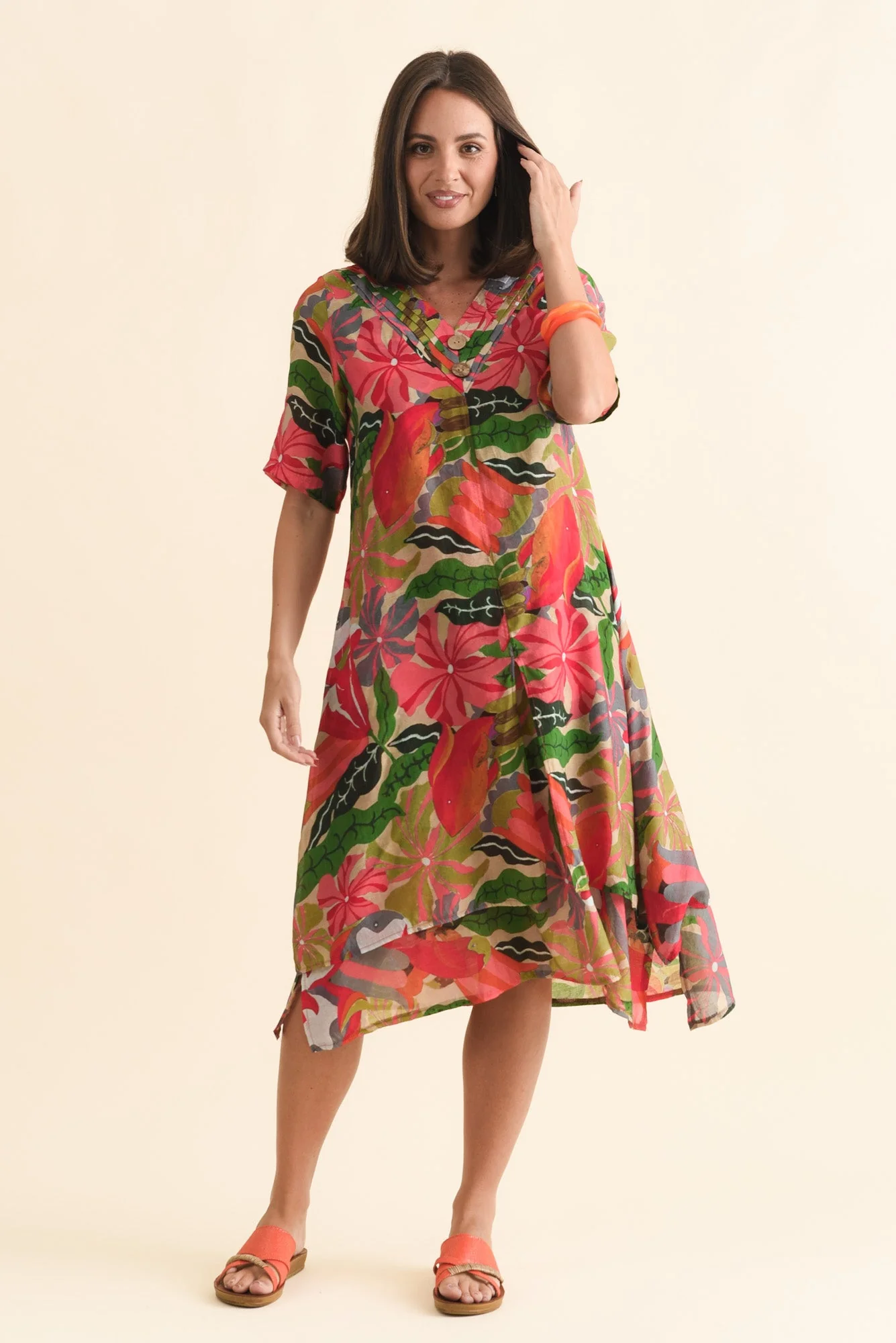 Nala Pink Hibiscus Layers Dress - Image 3