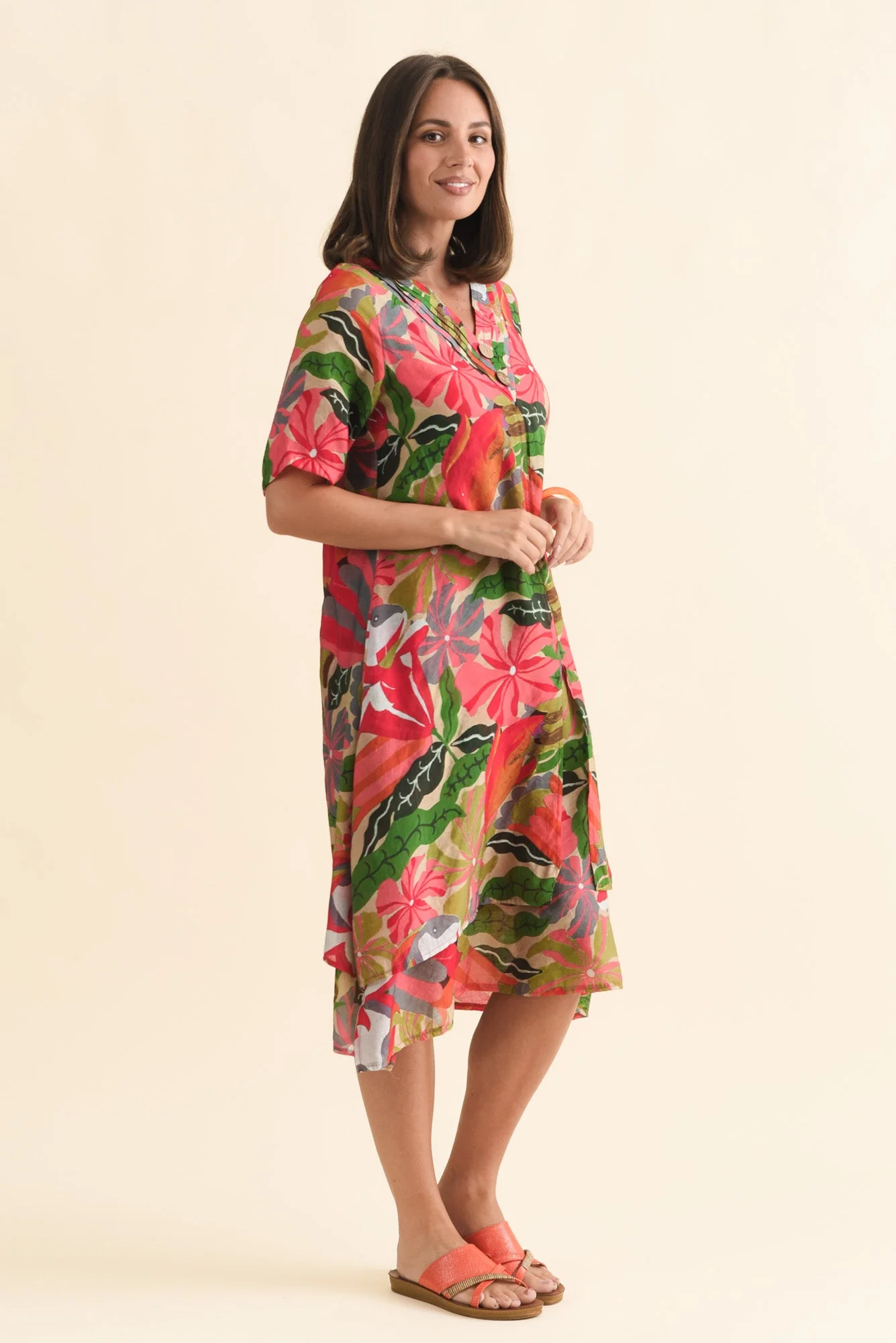 Nala Pink Hibiscus Layers Dress - Image 4