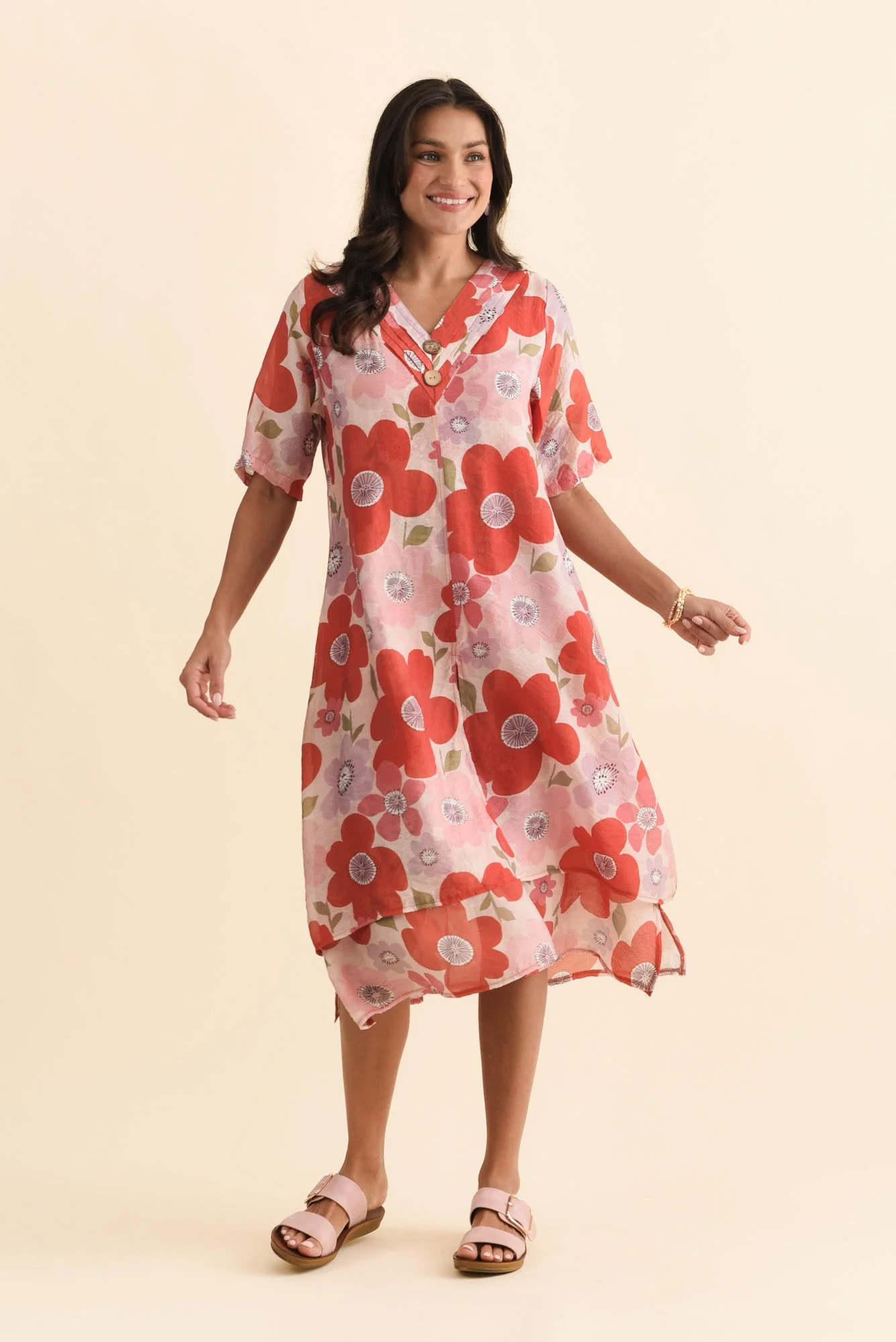 Nala Red Poppy Layers Dress - Image 2