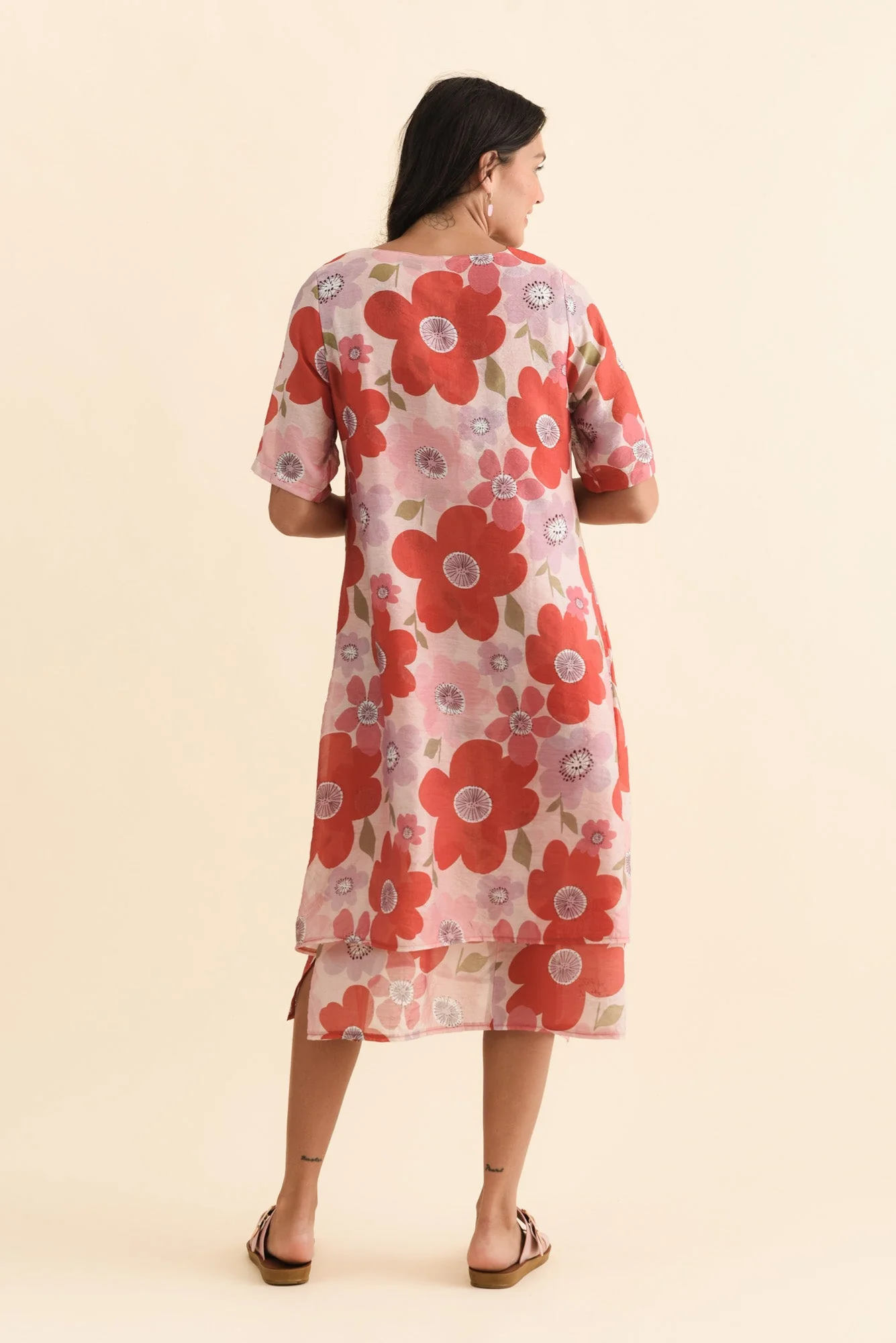 Nala Red Poppy Layers Dress - Image 4