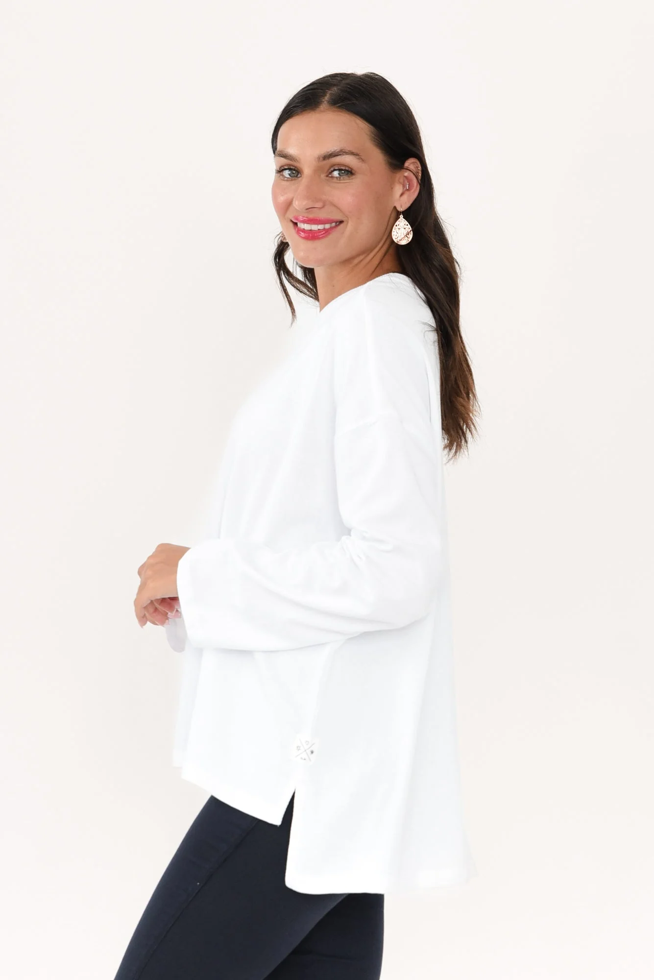 Naomi White Cotton Sweatshirt - Image 3