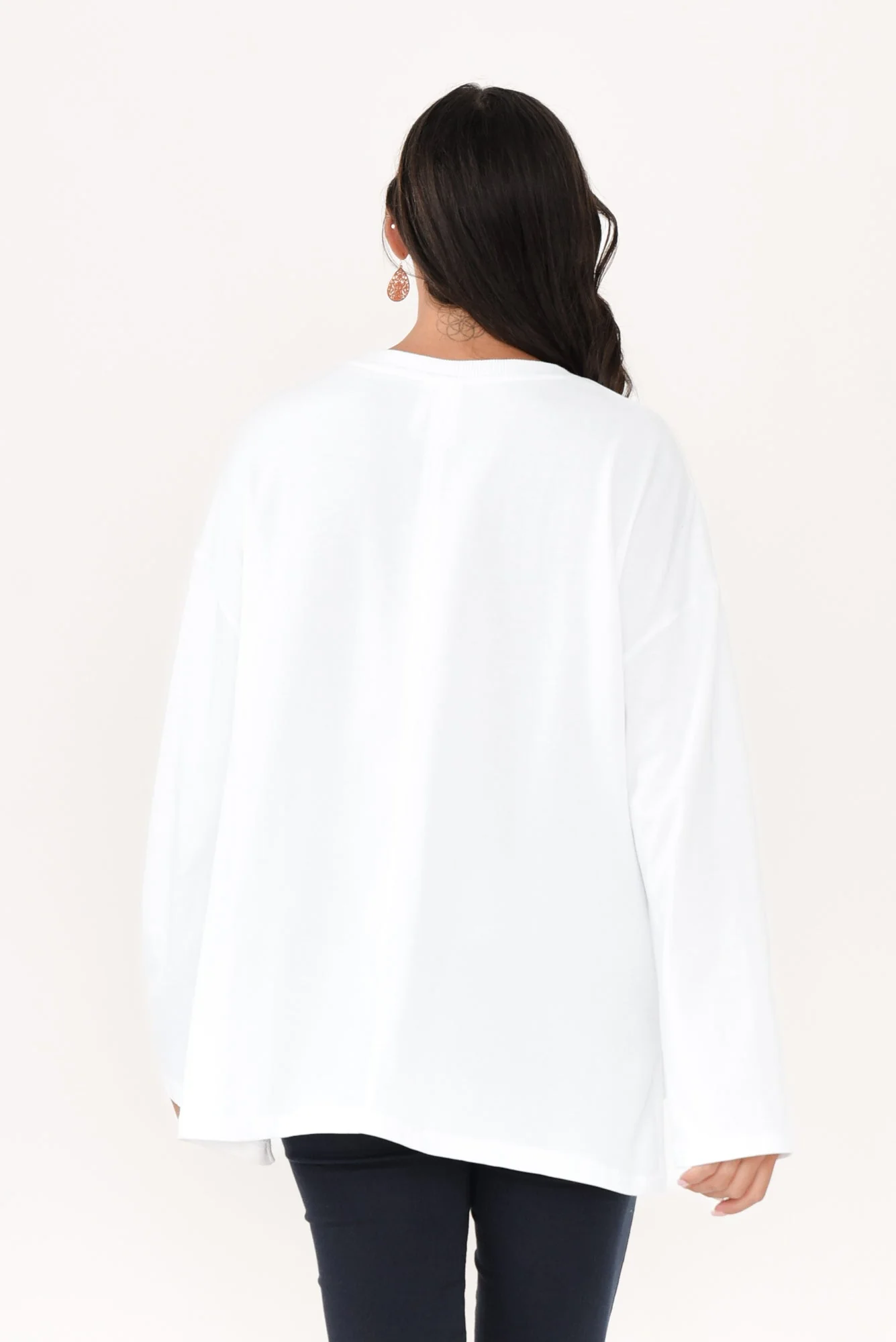 Naomi White Cotton Sweatshirt - Image 4