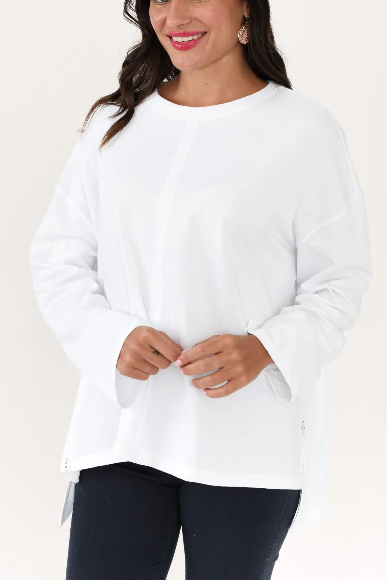 Naomi White Cotton Sweatshirt - Image 5