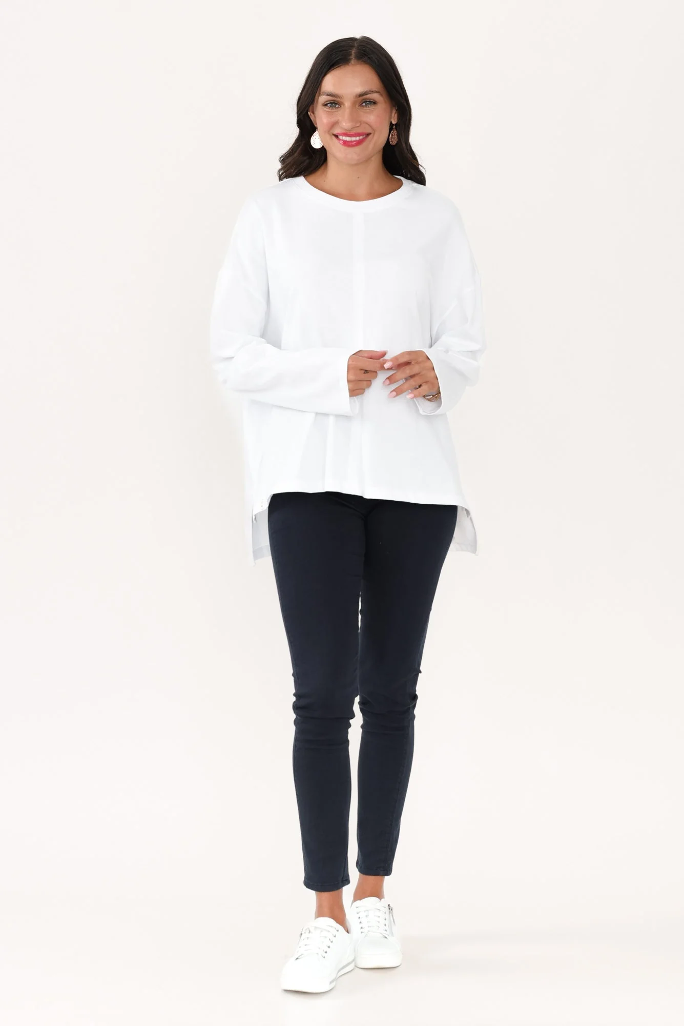 Naomi White Cotton Sweatshirt - Image 6