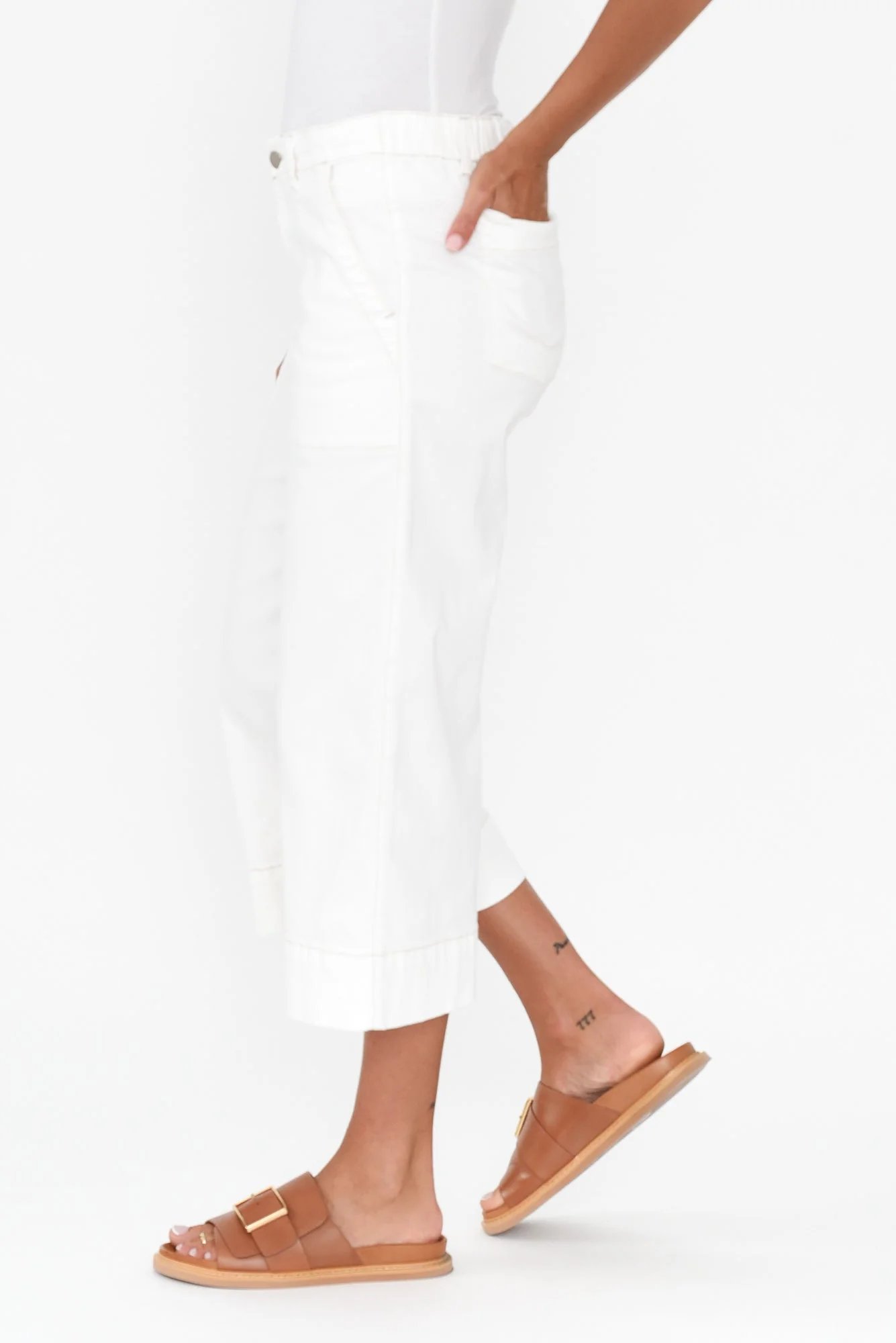 Narcy Ivory Wide Leg Jeans - Image 6