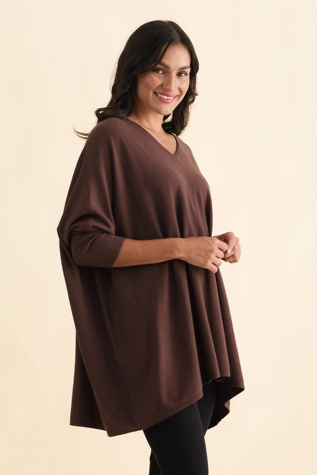 Nastia Brown Wool Blend Sweater - Image 4