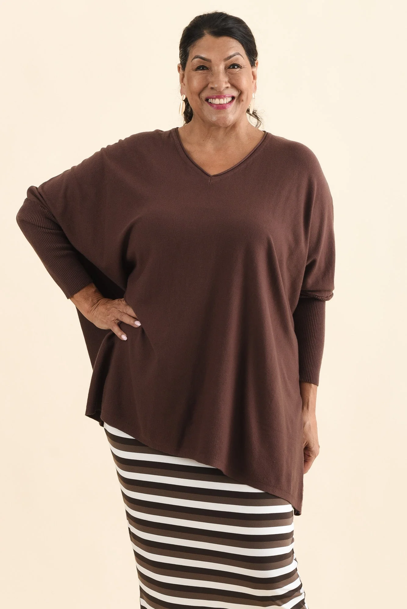 Nastia Brown Wool Blend Sweater - Image 8