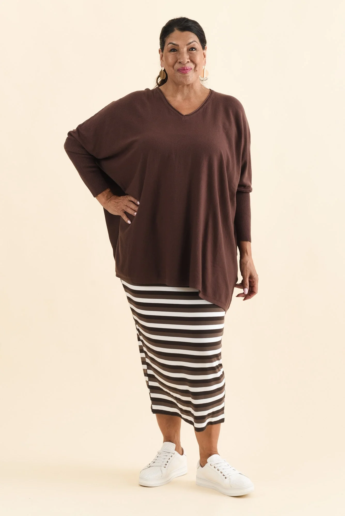 Nastia Brown Wool Blend Sweater - Image 9