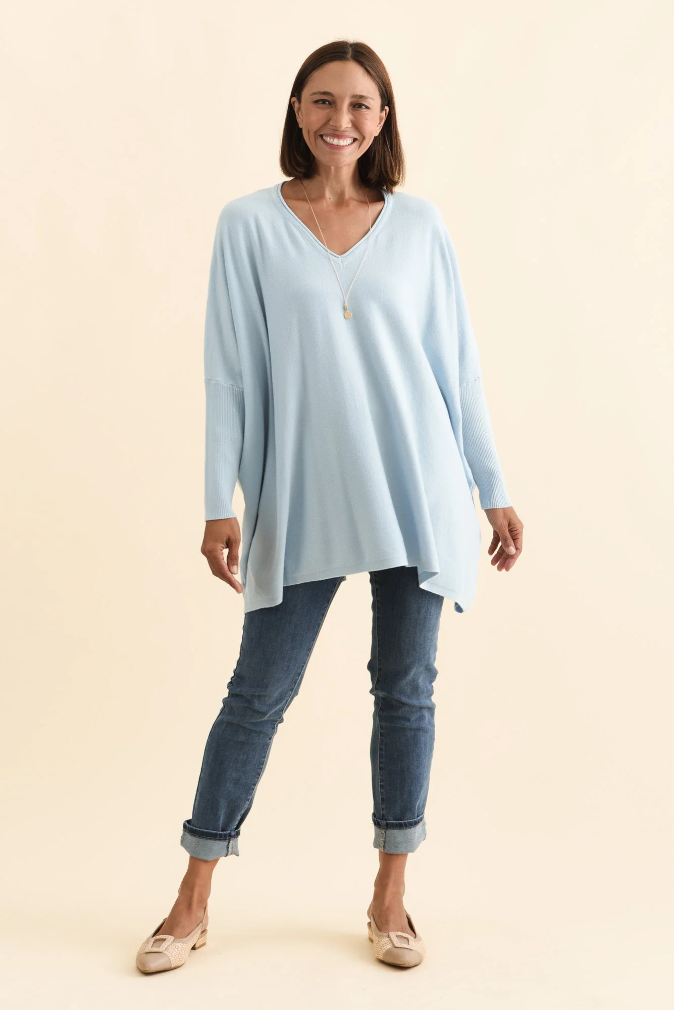 Nastia Light Blue Wool Blend Sweater - Image 3