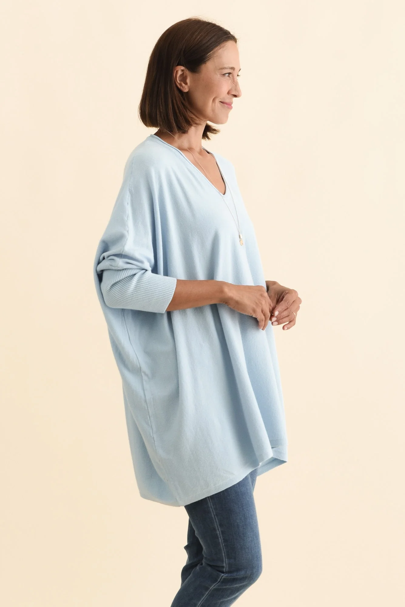 Nastia Light Blue Wool Blend Sweater - Image 4