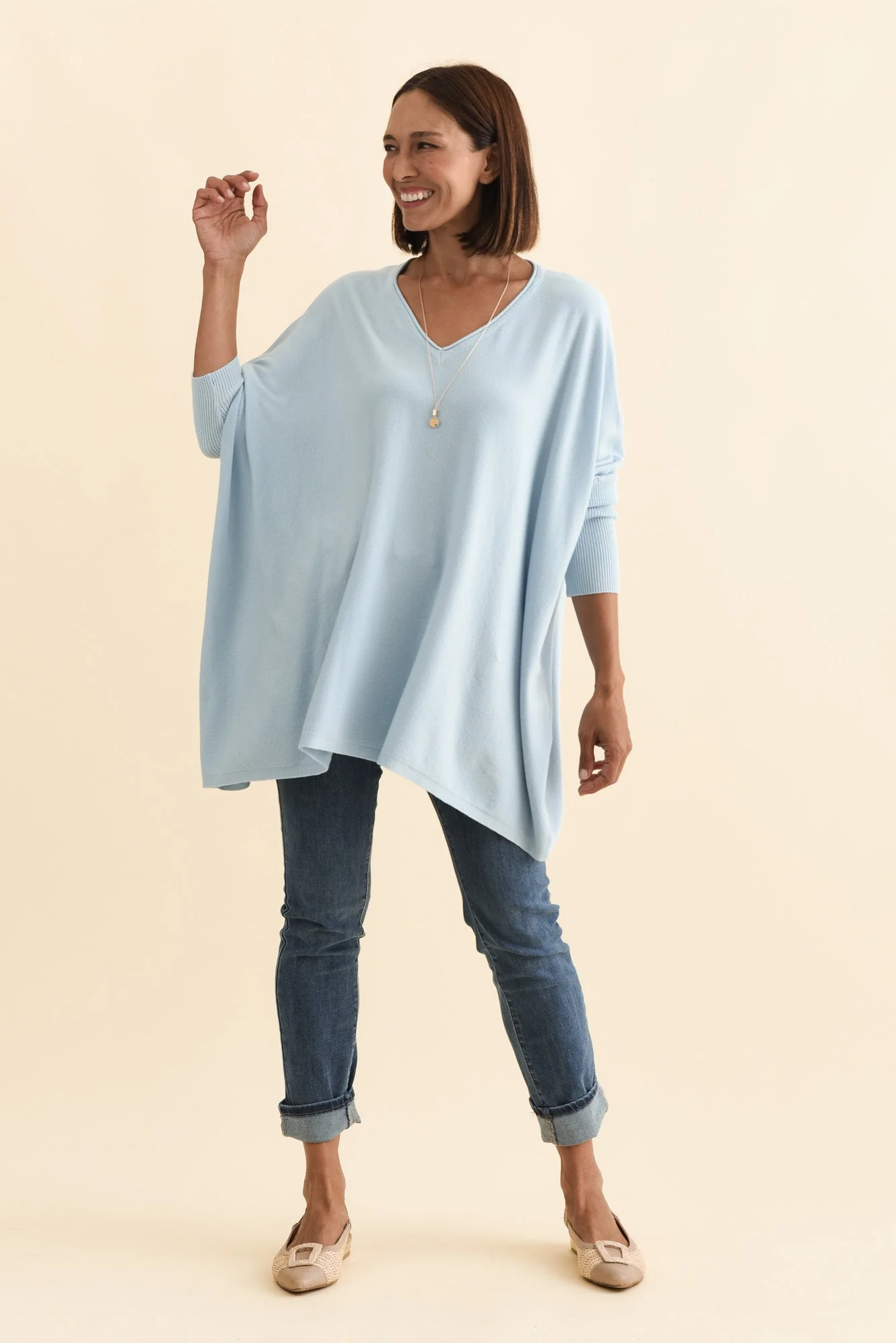 Nastia Light Blue Wool Blend Sweater - Image 7