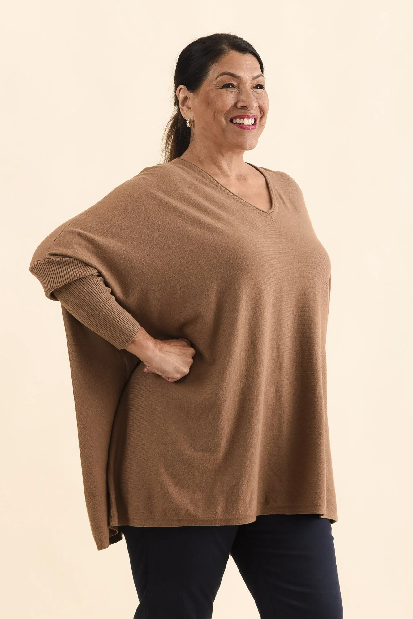 Nastia Mocha Wool Blend Sweater - Image 10