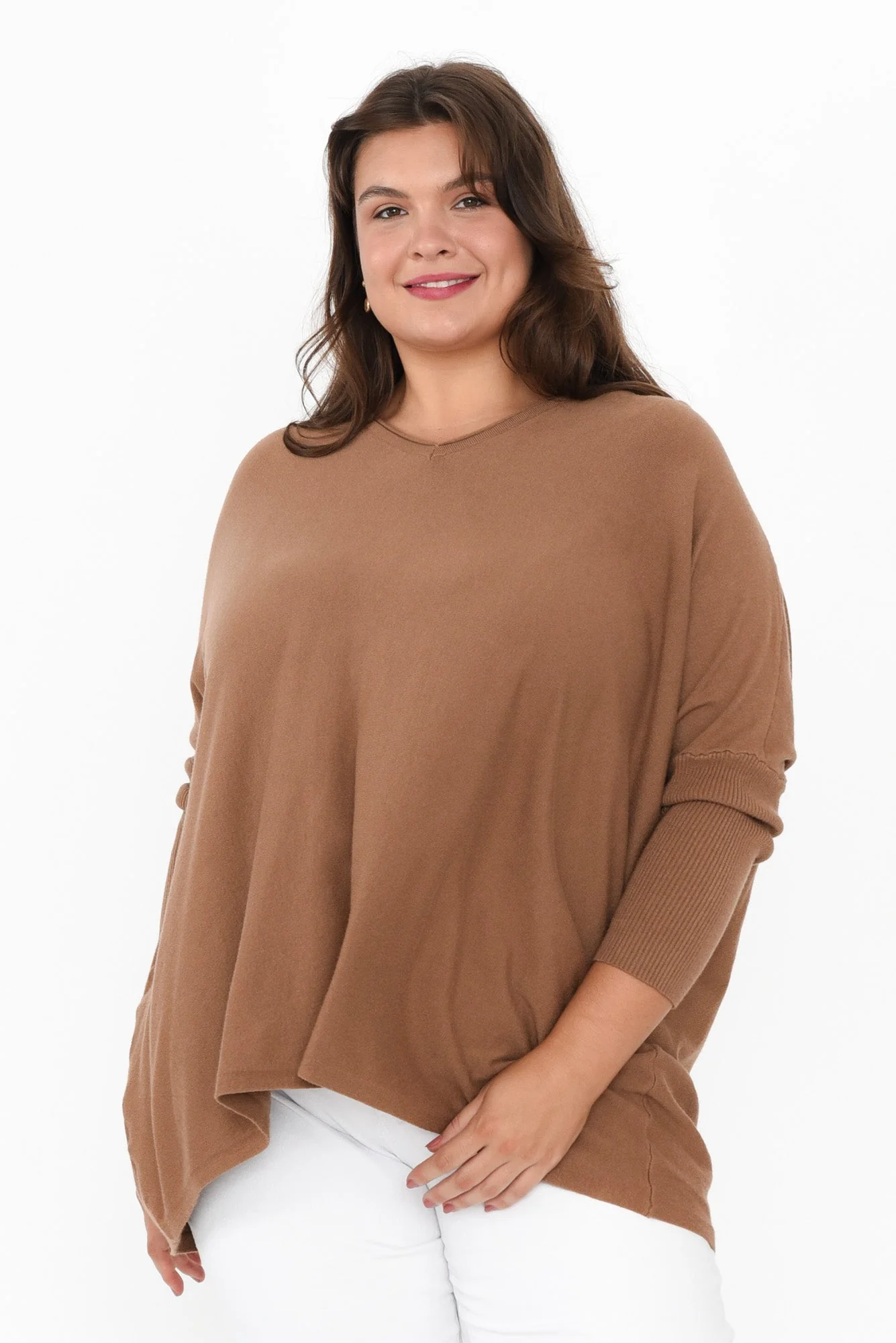 Nastia Mocha Wool Blend Sweater - Image 12