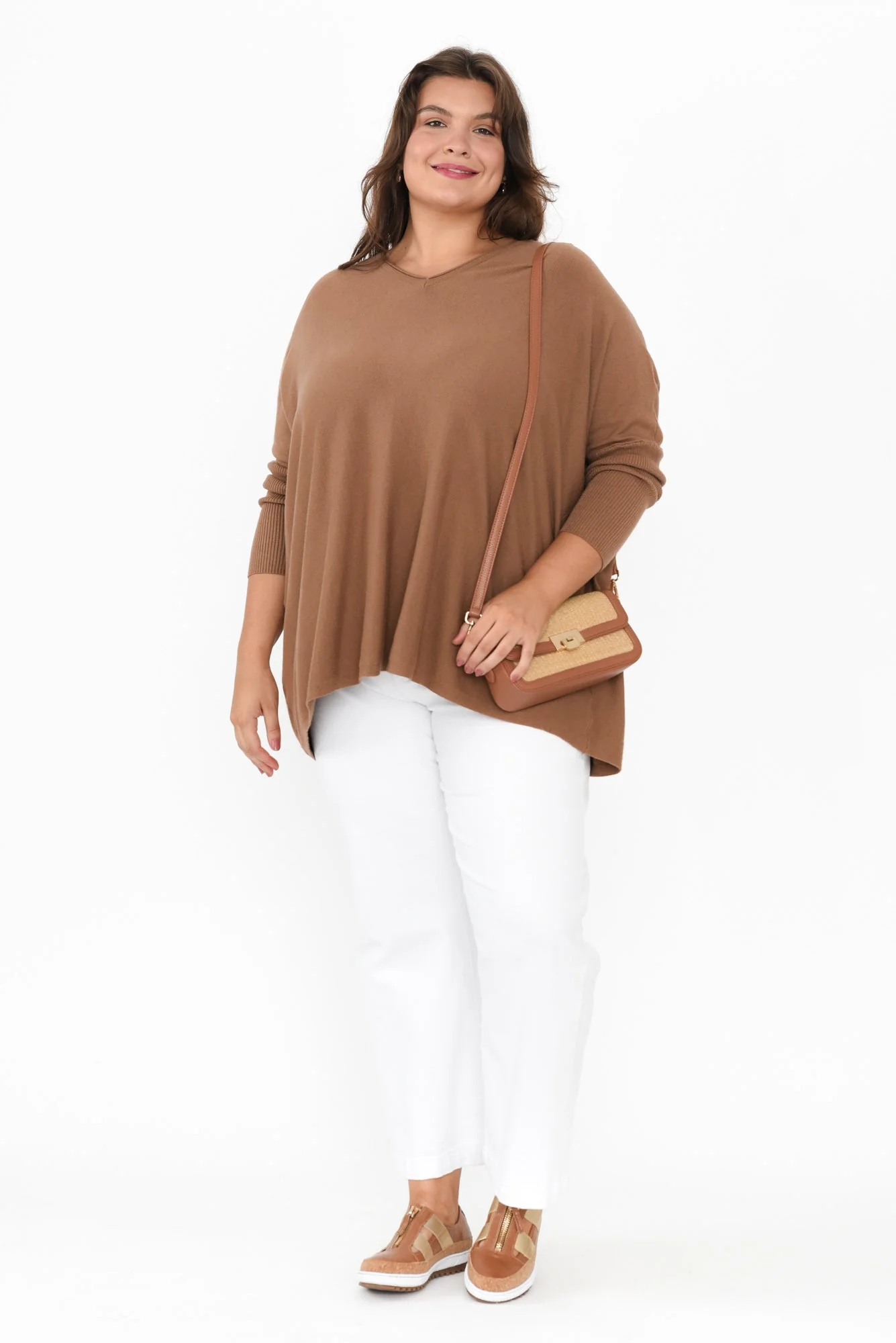 Nastia Mocha Wool Blend Sweater - Image 13