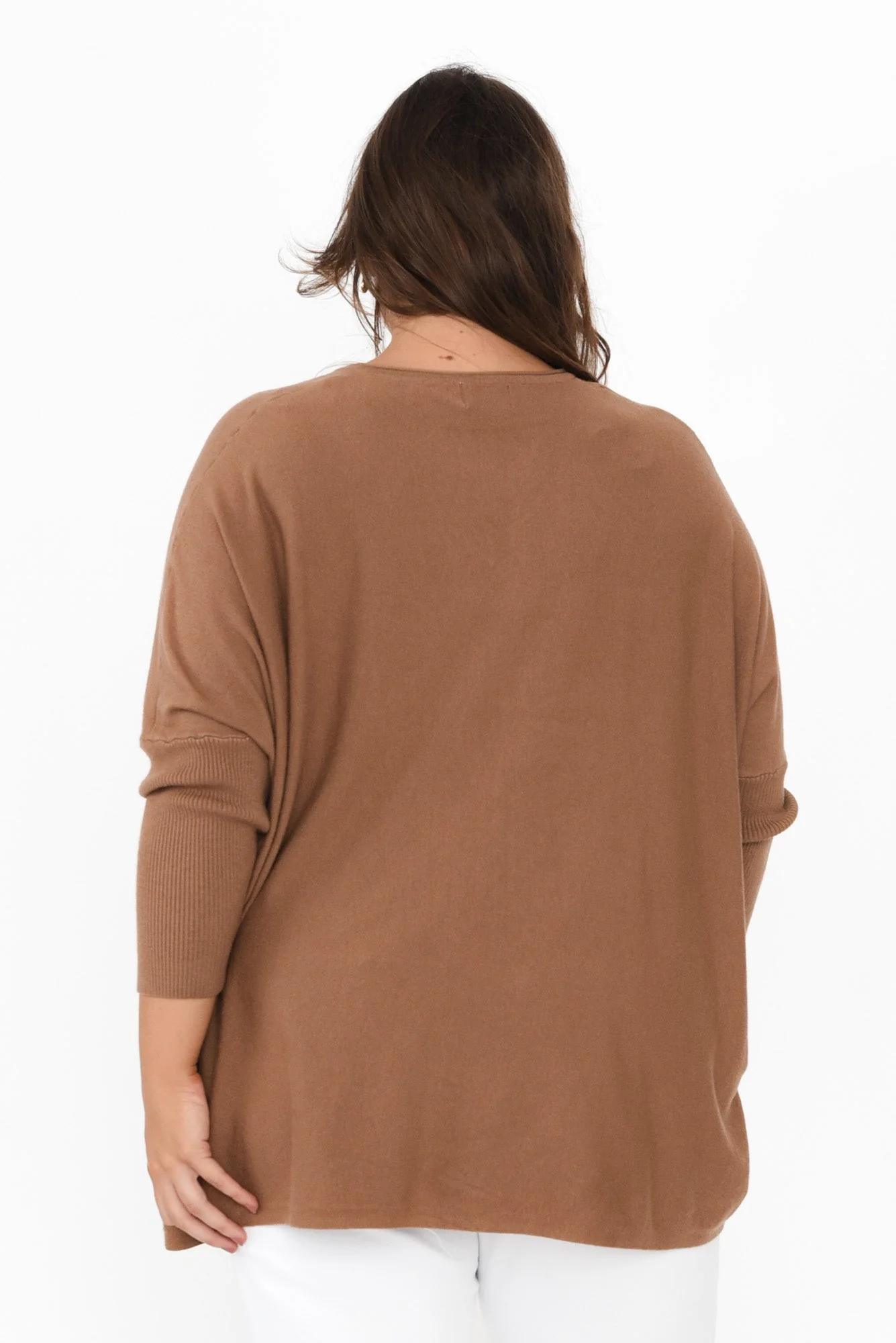 Nastia Mocha Wool Blend Sweater - Image 15