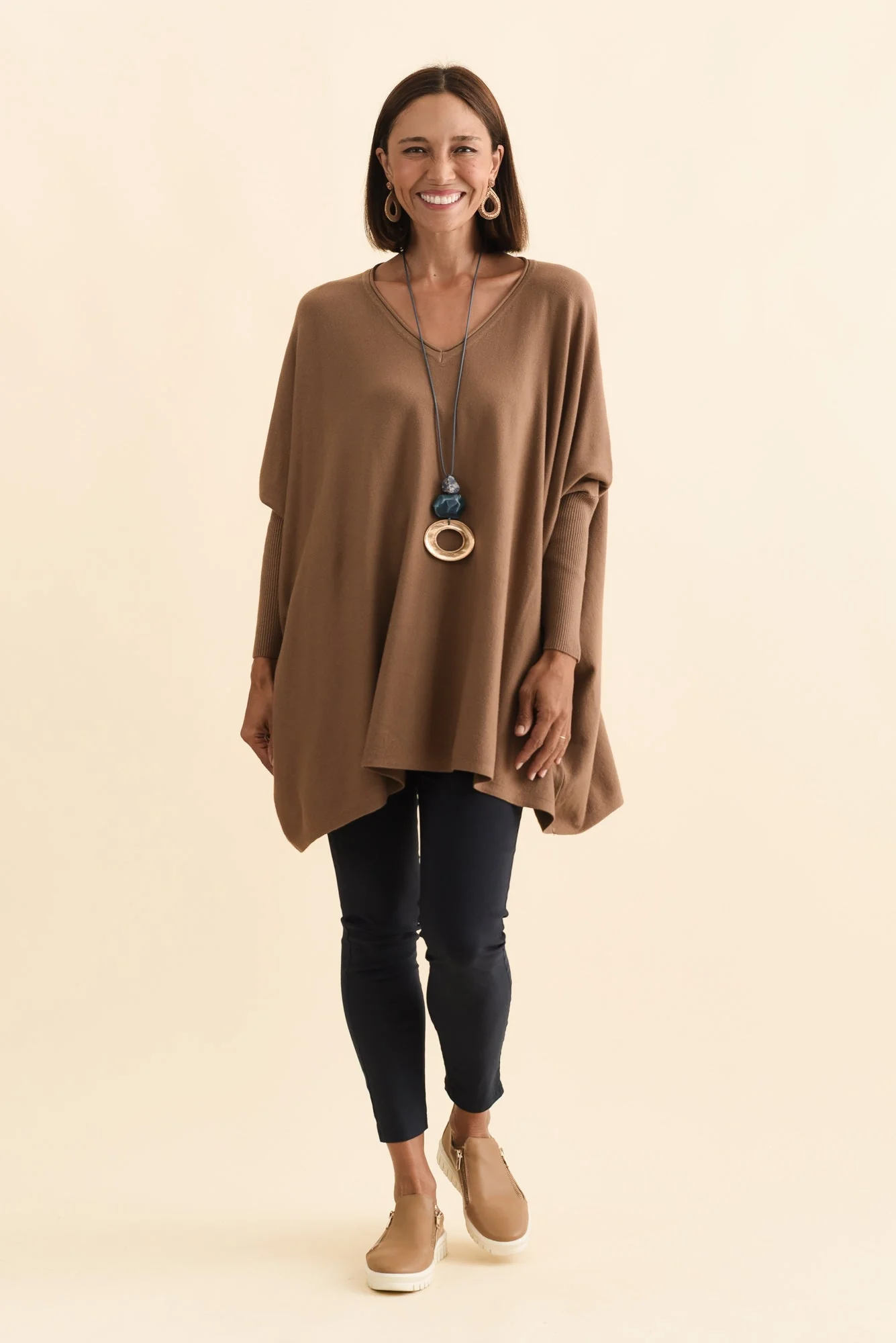 Nastia Mocha Wool Blend Sweater - Image 3