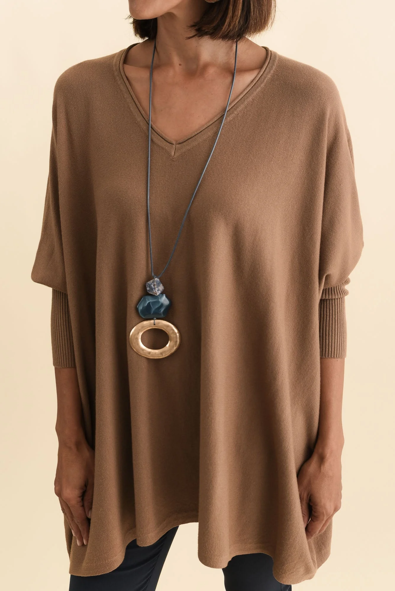 Nastia Mocha Wool Blend Sweater - Image 6