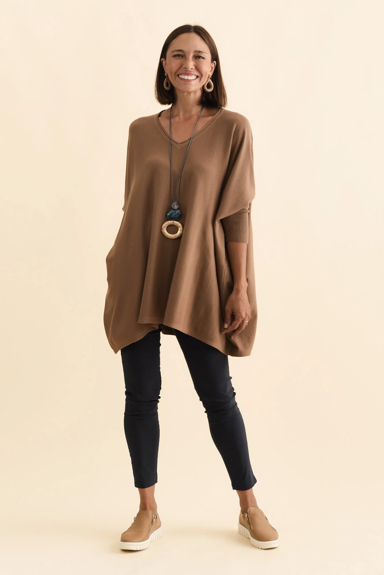 Nastia Mocha Wool Blend Sweater - Image 7