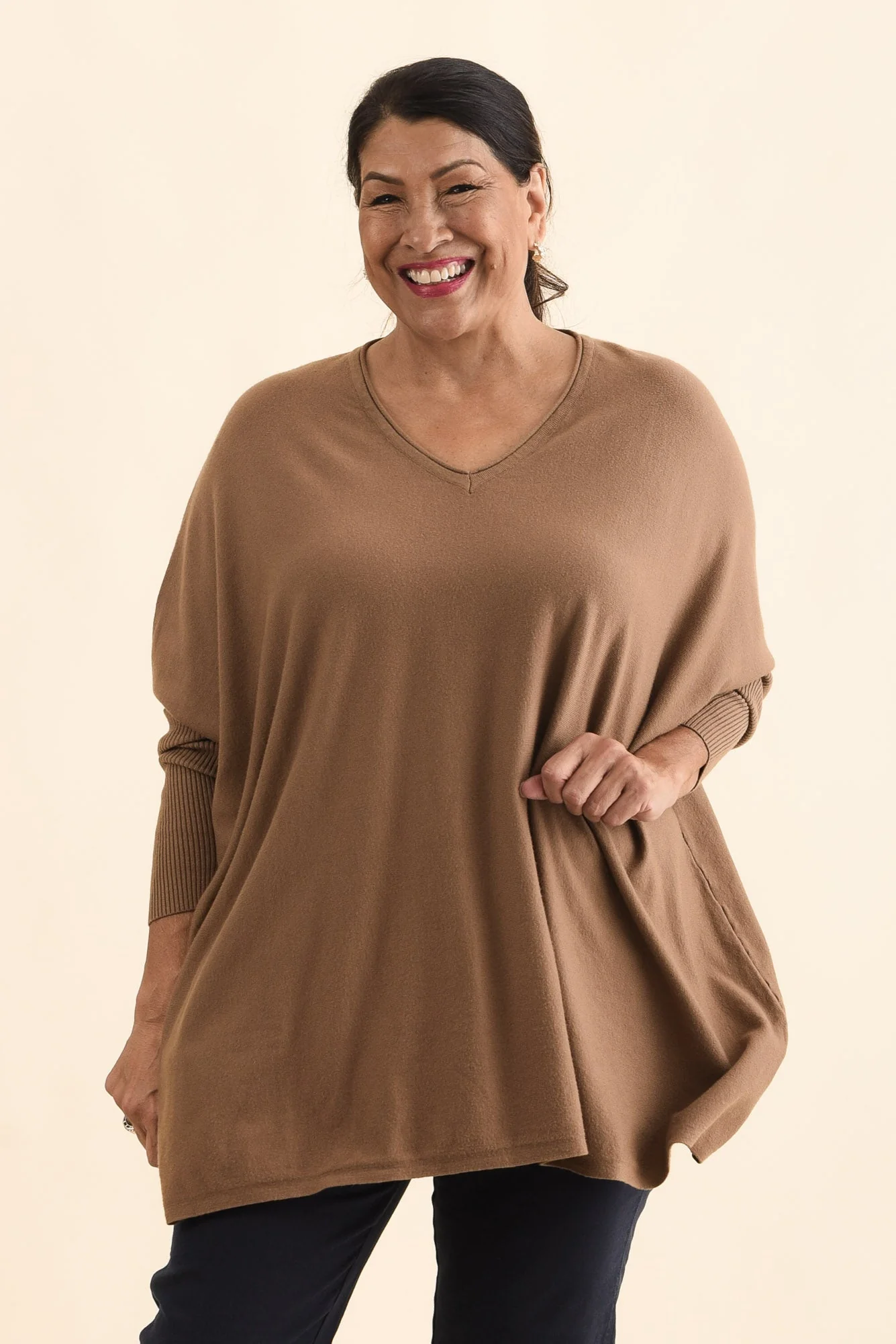Nastia Mocha Wool Blend Sweater - Image 8