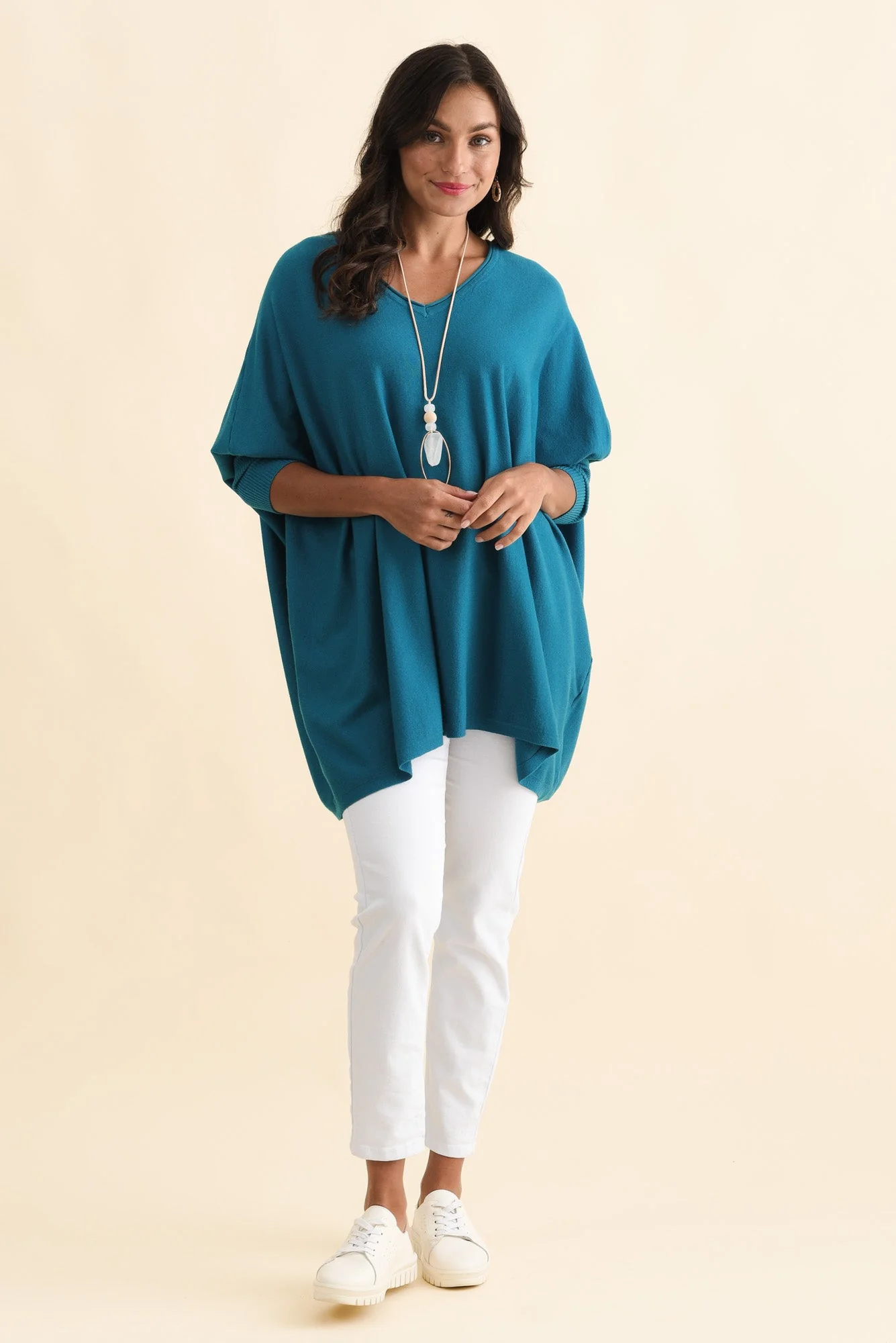Nastia Teal Wool Blend Sweater - Image 7
