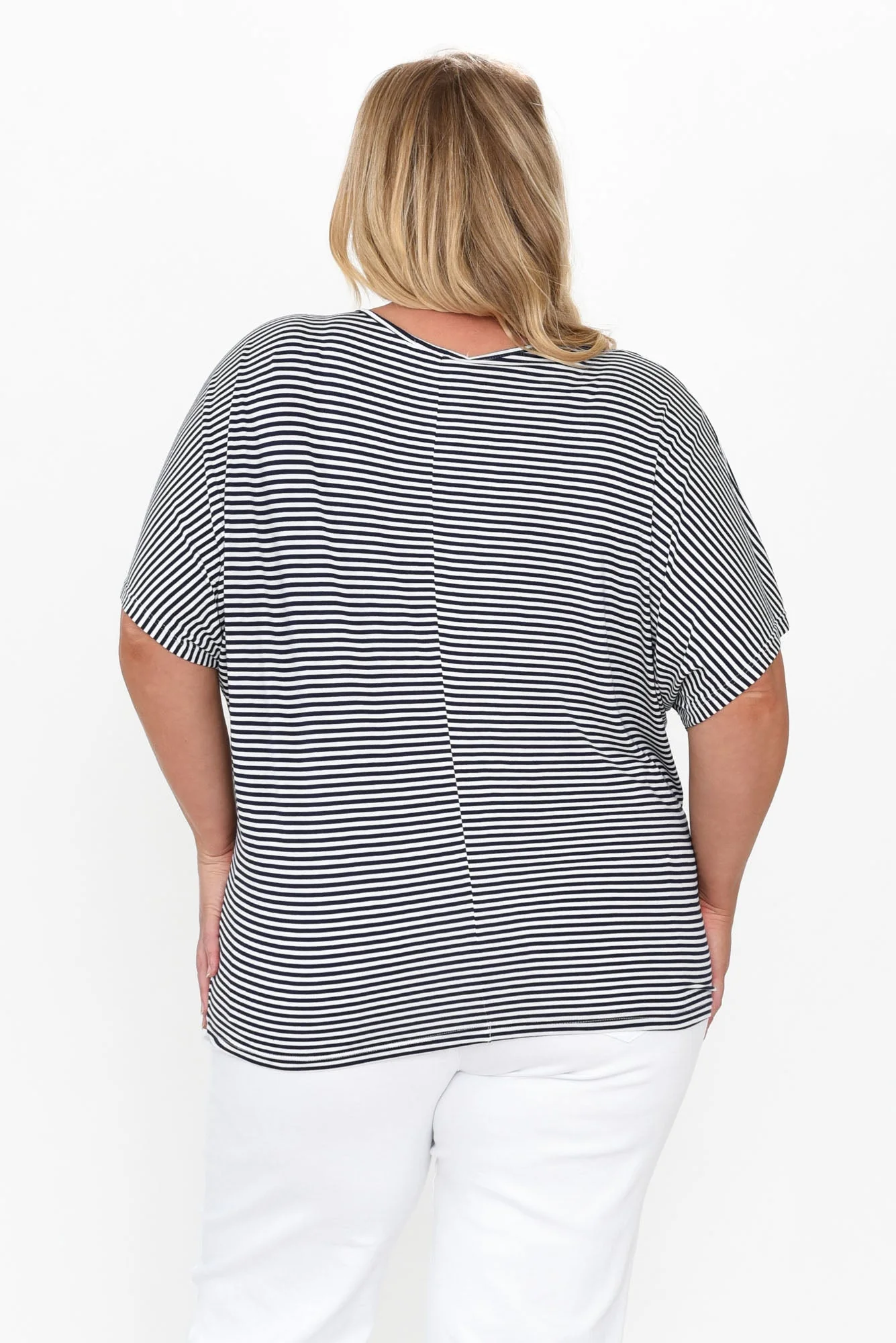 Navy and White Stripe Maui Tee - Image 10
