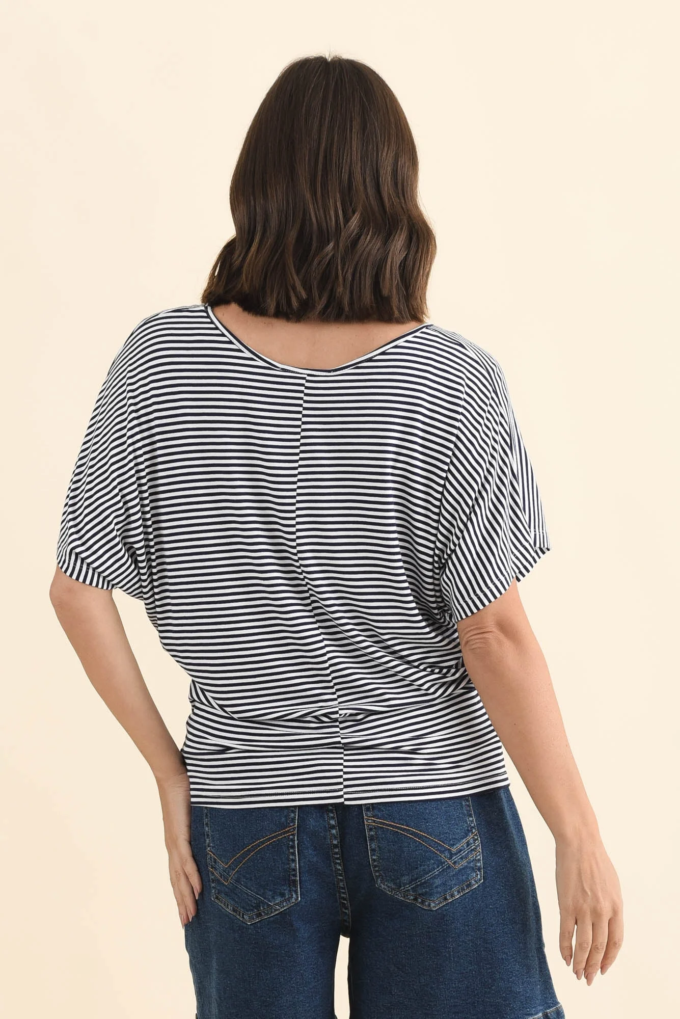Navy and White Stripe Maui Tee - Image 4