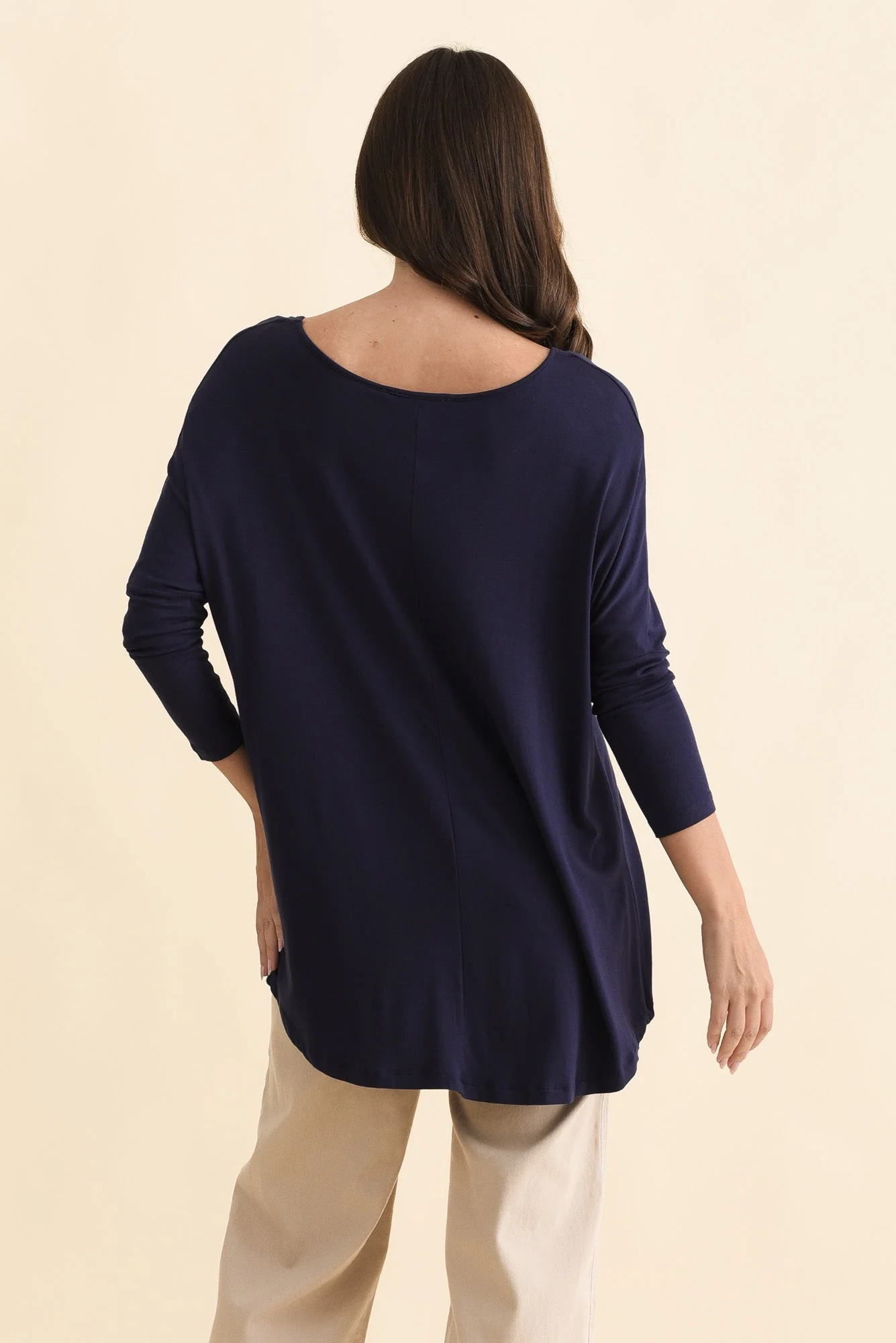 Navy Milan 3/4 Sleeve Top - Image 5