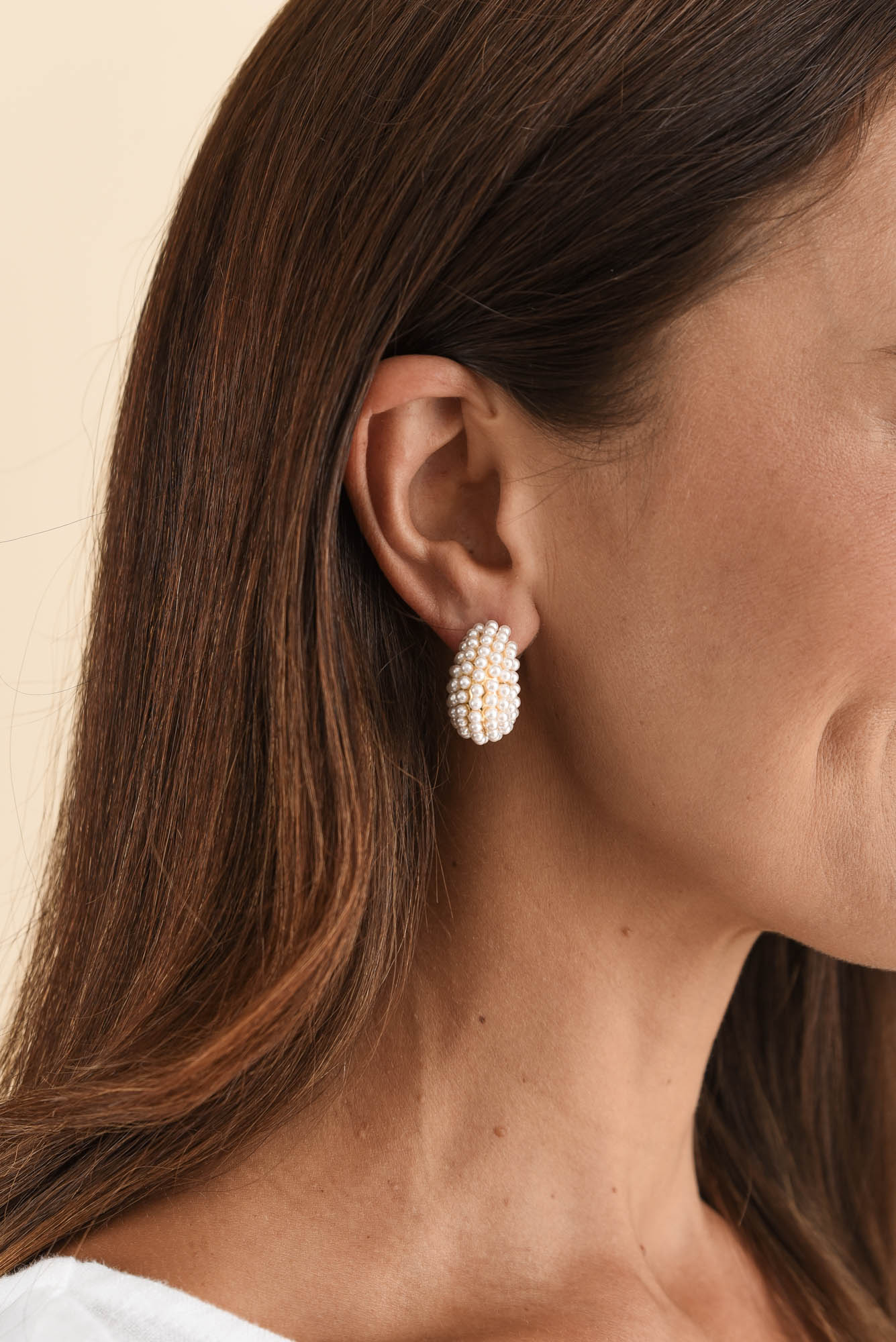 Nessa Gold Pearl Drop Earrings - Image 2