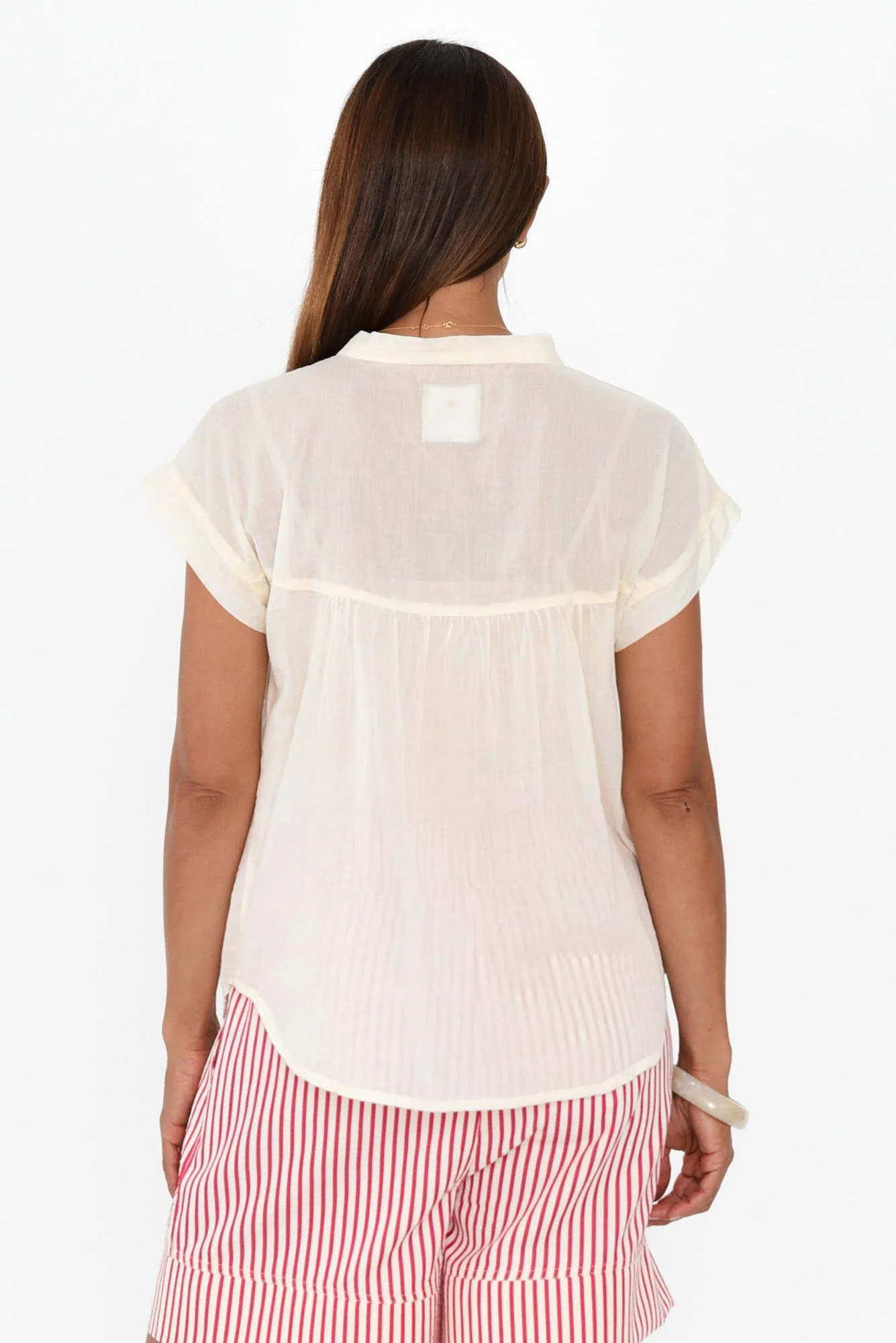 Nevada White Cotton Button Top - Image 5