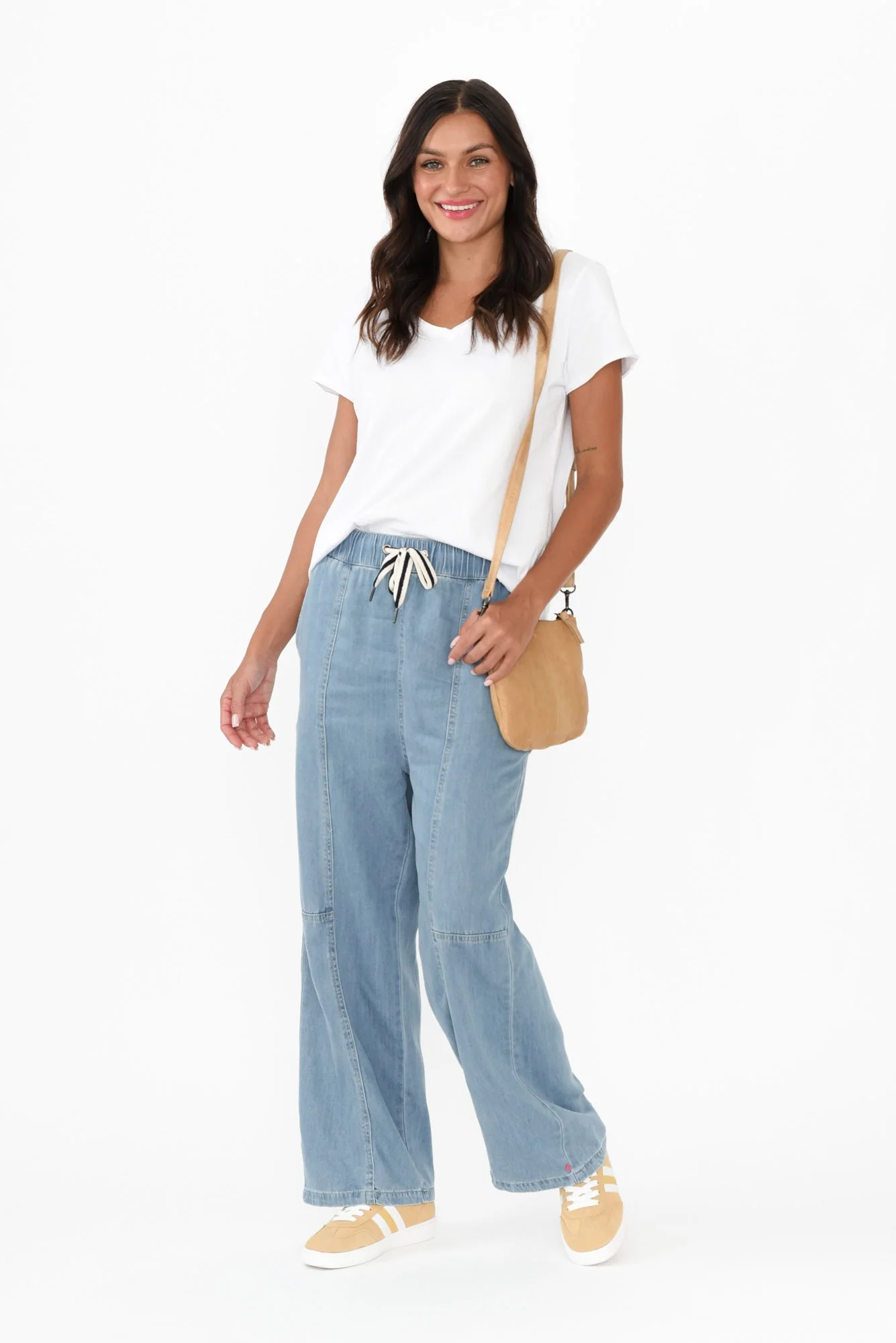 Neve Light Blue Lyocell Drawstring Pants - Image 9
