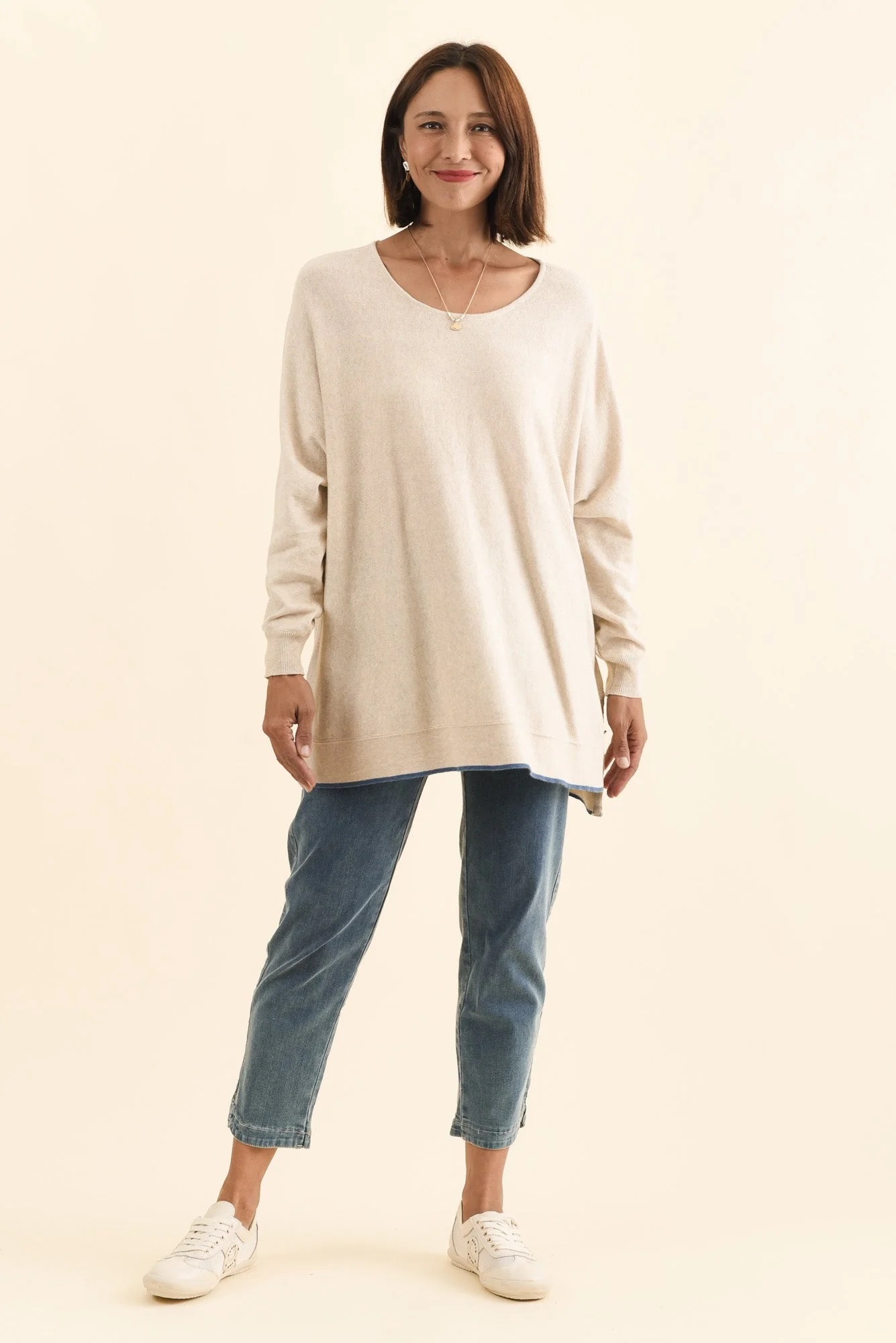 Nick Beige Organic Cotton Knit Jumper - Image 2