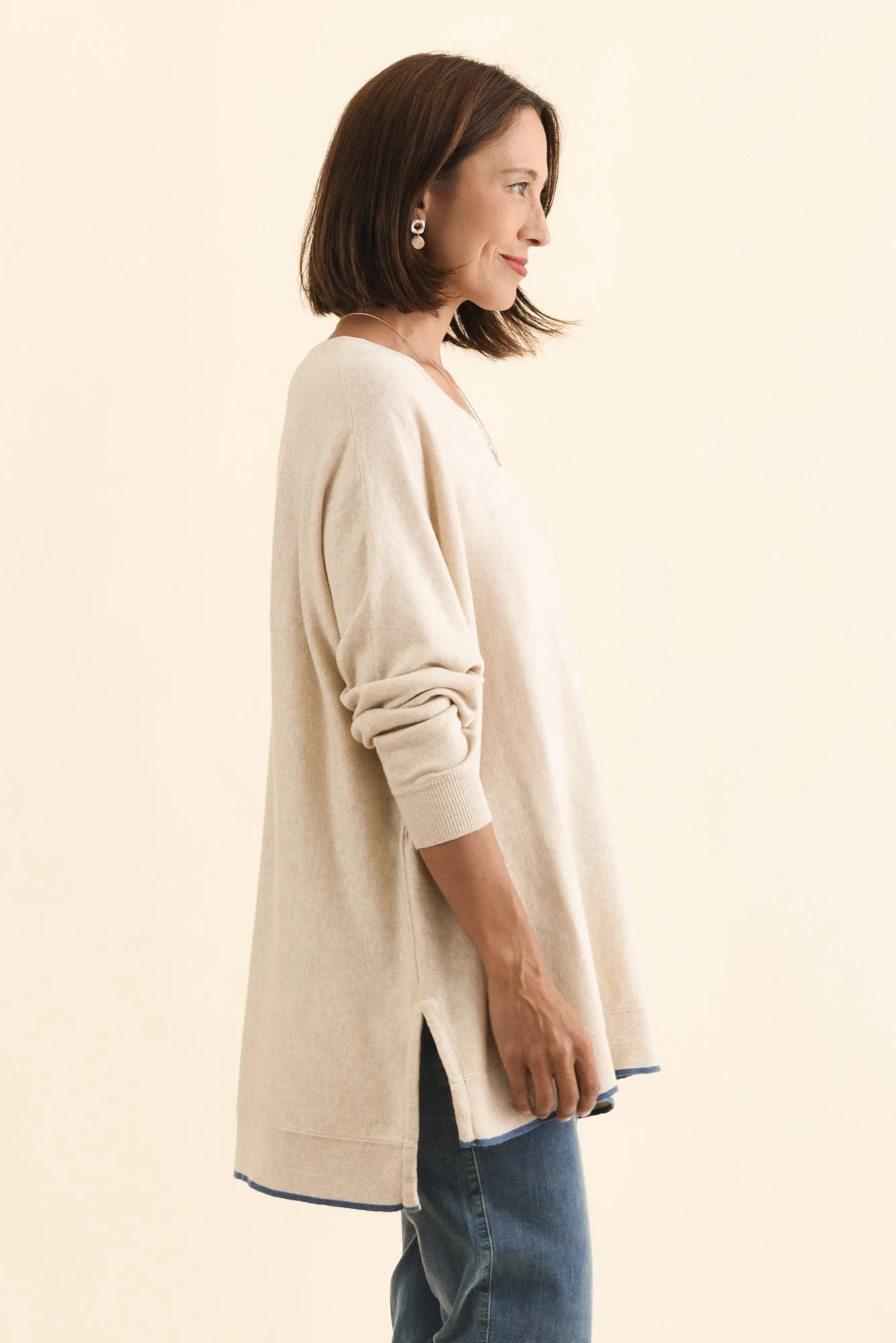 Nick Beige Organic Cotton Knit Jumper - Image 3