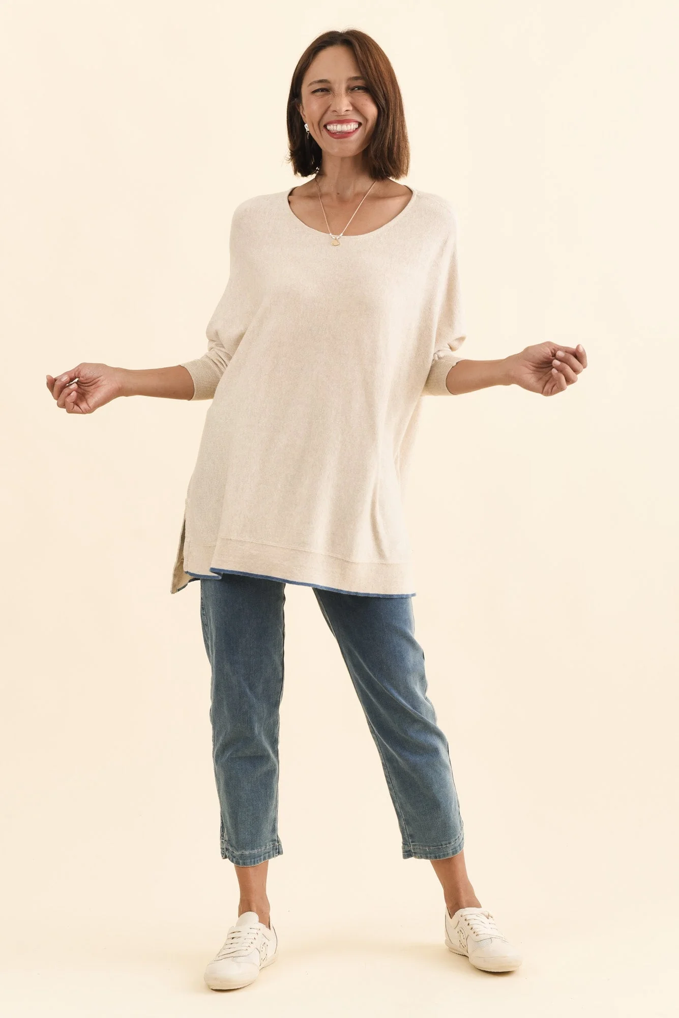 Nick Beige Organic Cotton Knit Jumper - Image 6