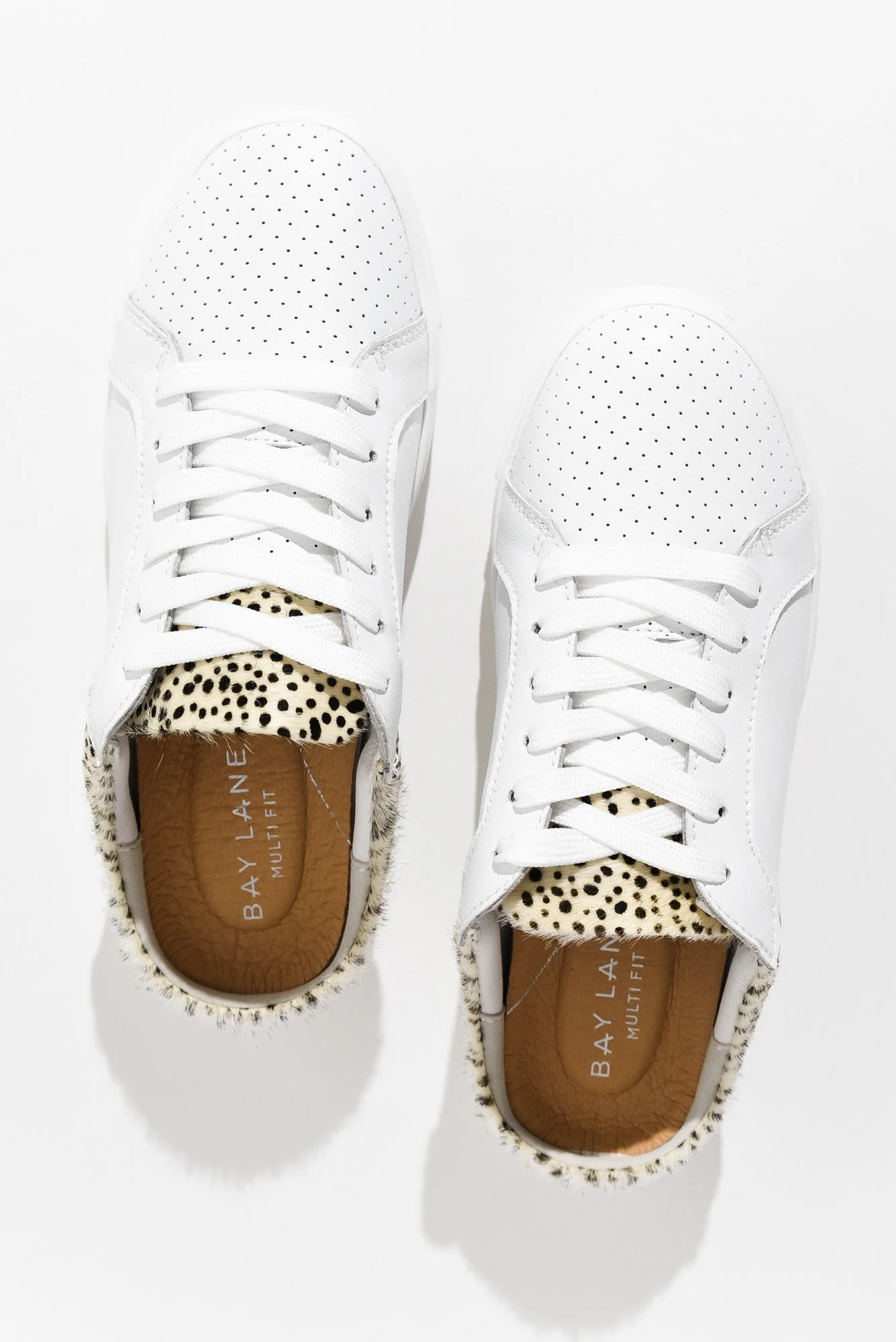 Nicky White Cheetah Leather Mule Sneaker - Image 4