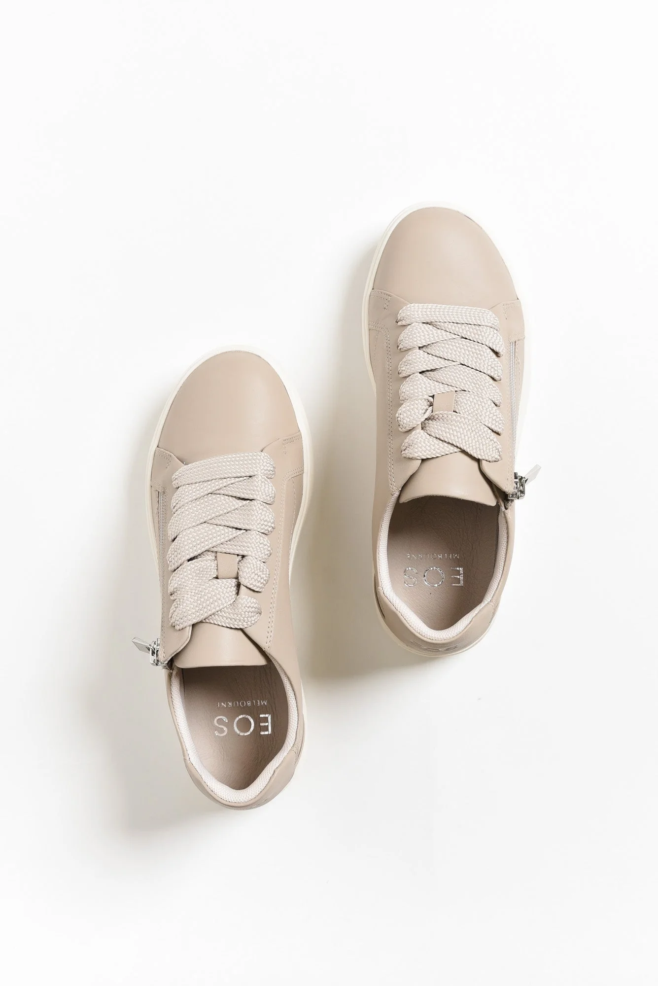 Noemi Grey Leather Zip Sneaker - Image 5