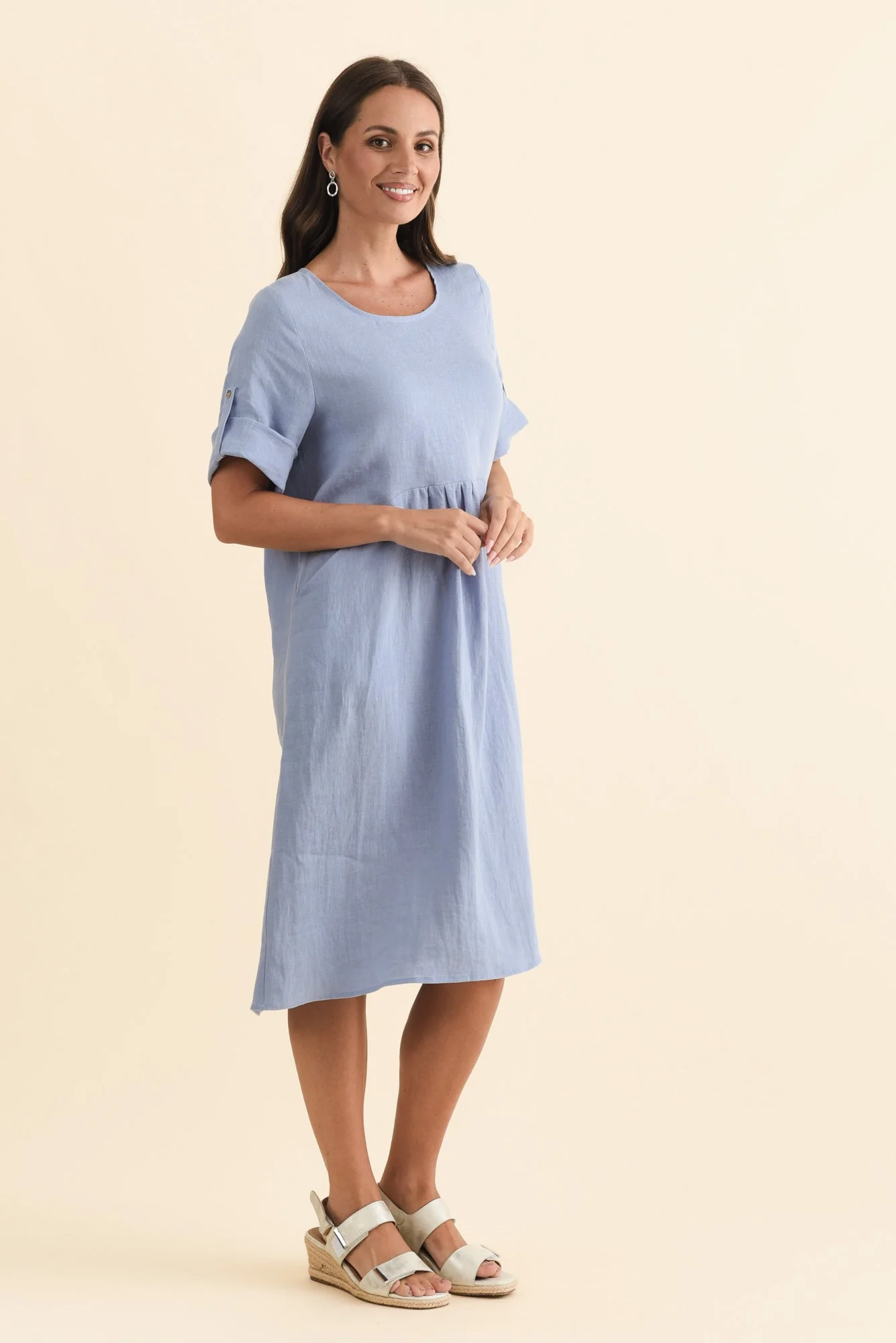 Nolita Blue Linen Pocket Dress - Image 3