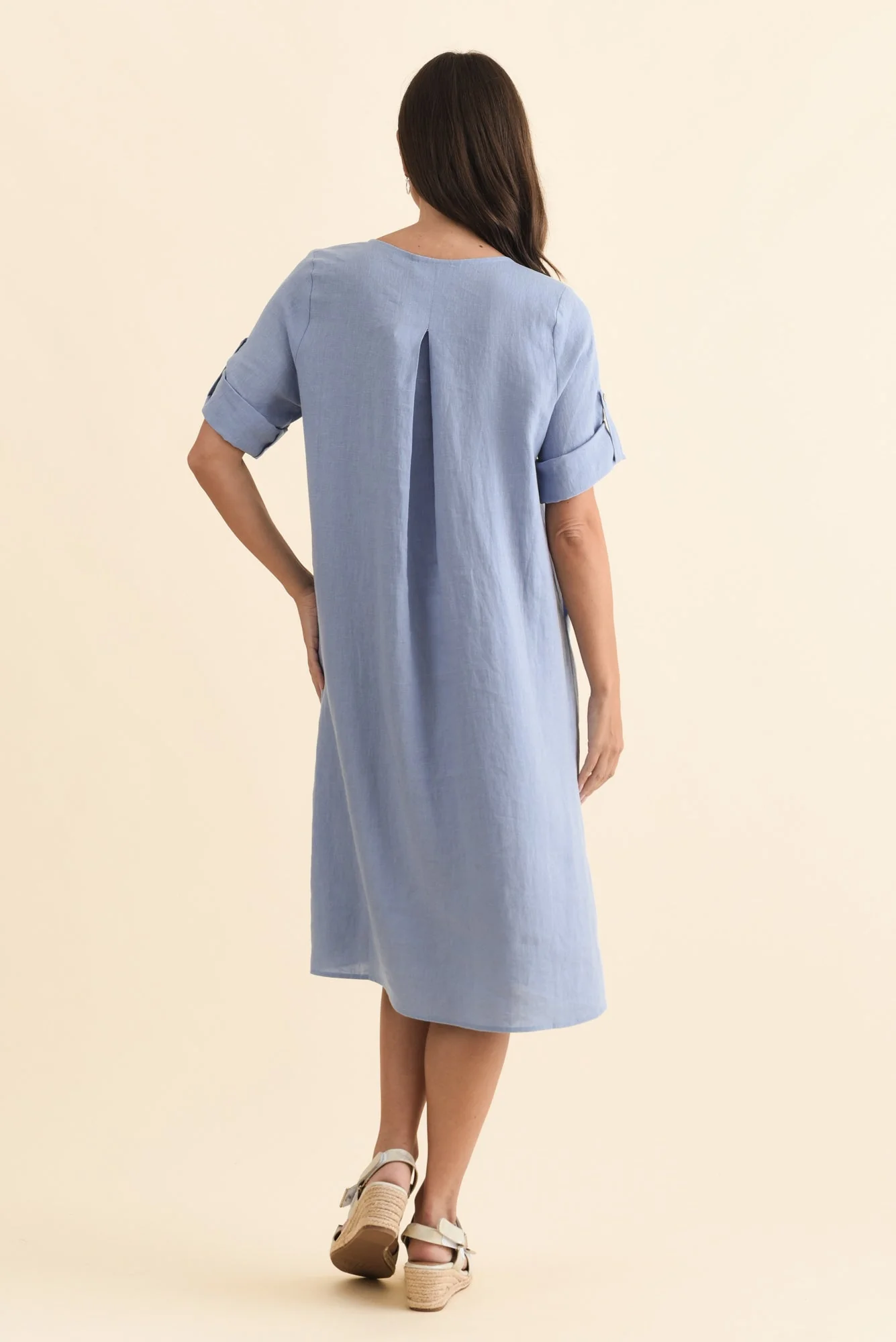 Nolita Blue Linen Pocket Dress - Image 4