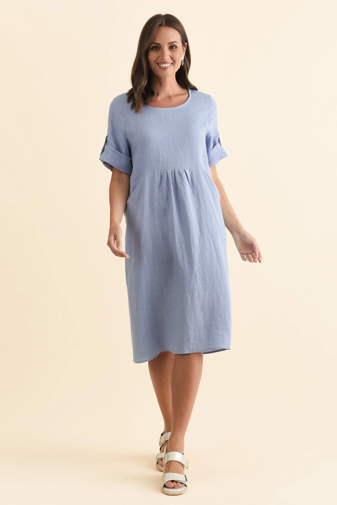 Nolita Blue Linen Pocket Dress - Image 6