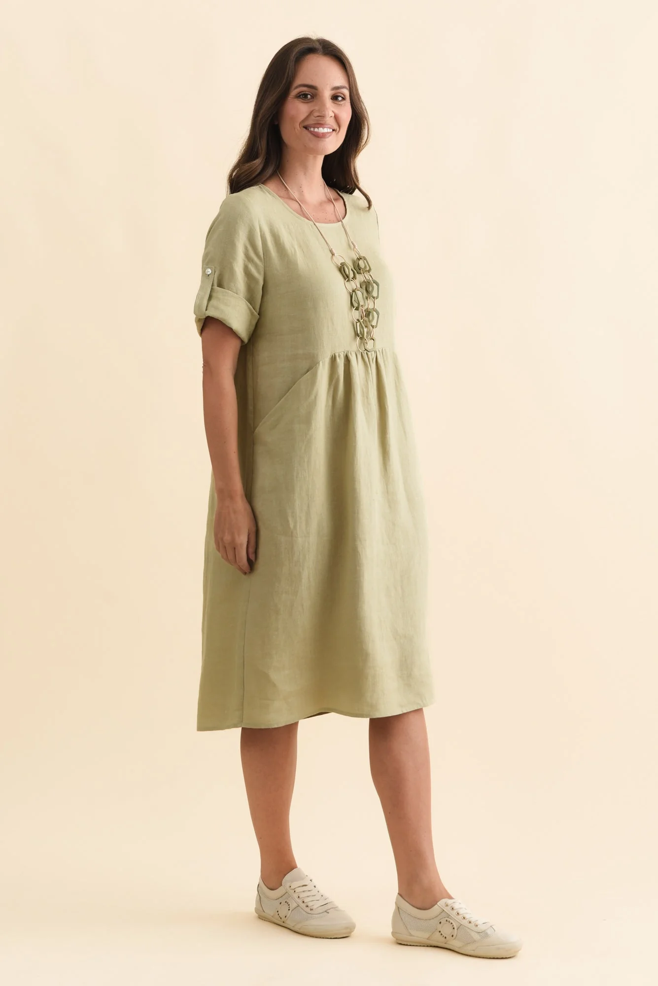 Nolita Sage Linen Pocket Dress - Image 3