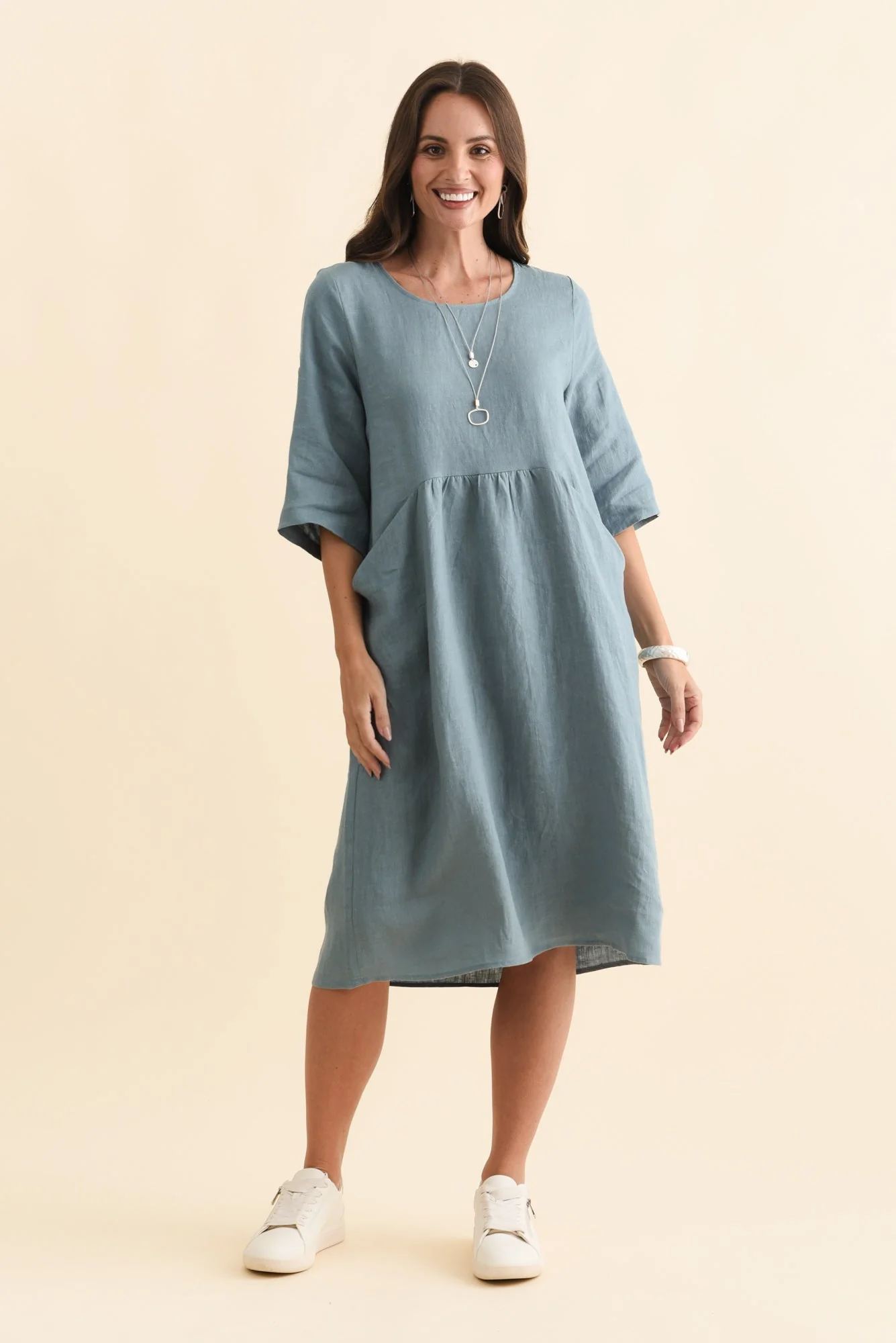 Nolita Steel Linen Pocket Dress - Image 2
