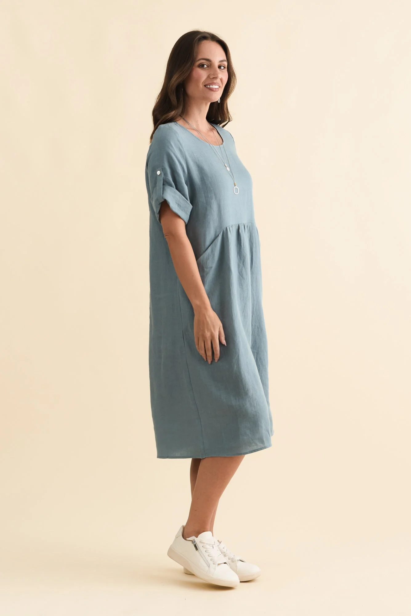 Nolita Steel Linen Pocket Dress - Image 3