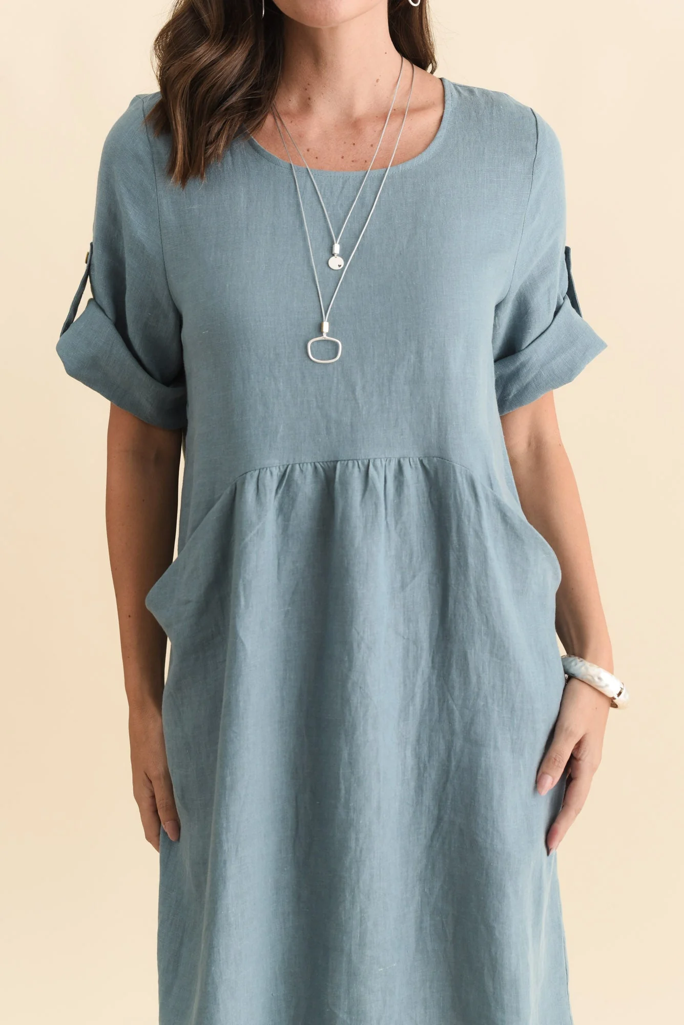 Nolita Steel Linen Pocket Dress - Image 5